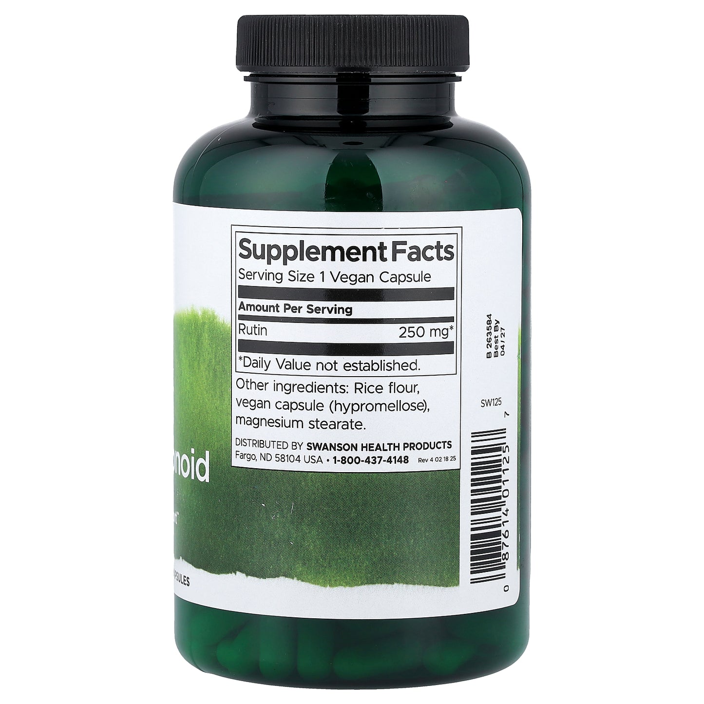 Swanson, Rutin, Natural Bioflavonoid, 250 mg, 250 Vegan Capsules