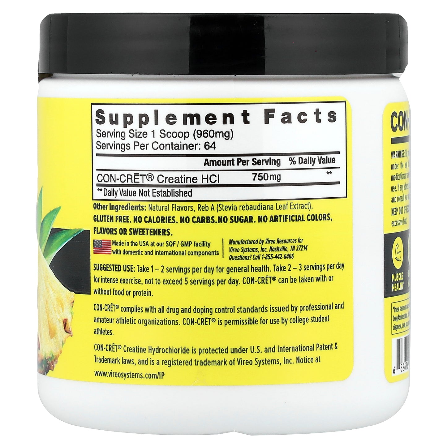 Con-Cret, Creatine HCI, Pineapple, 2.2 oz (61.4 g)