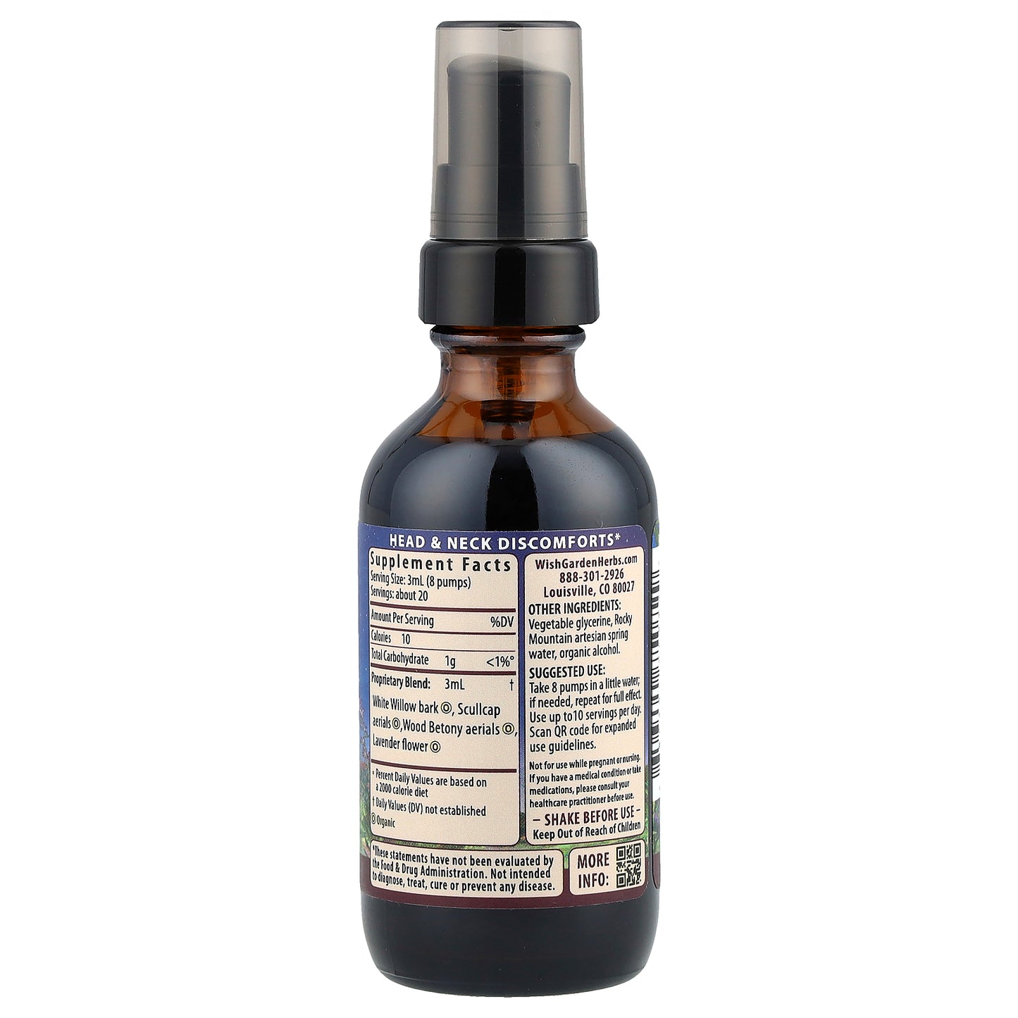 WishGarden Herbs, Cranial Comfort™, Tension Release, 2 fl oz (59 ml)