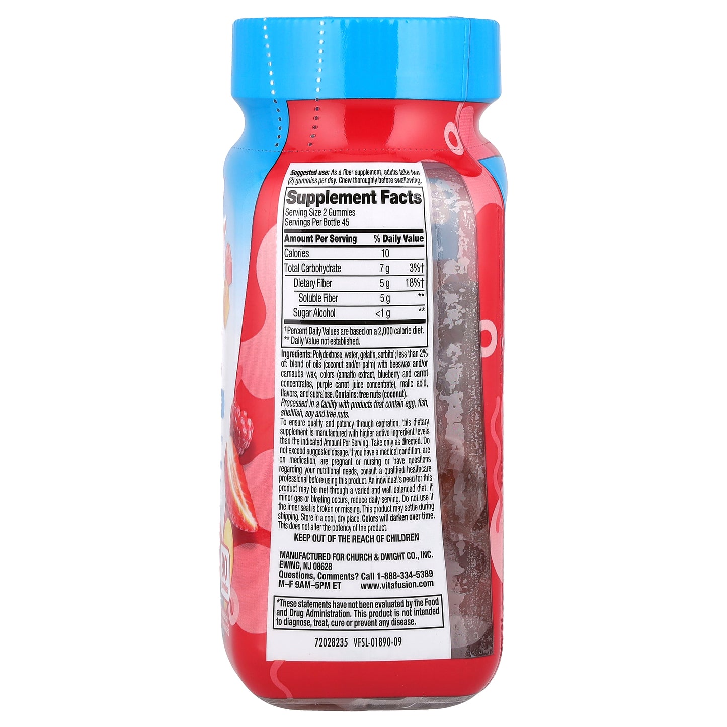 VitaFusion, Fiber Well™ Gummies, Peach, Strawberry, and Berry, 90 Gummies