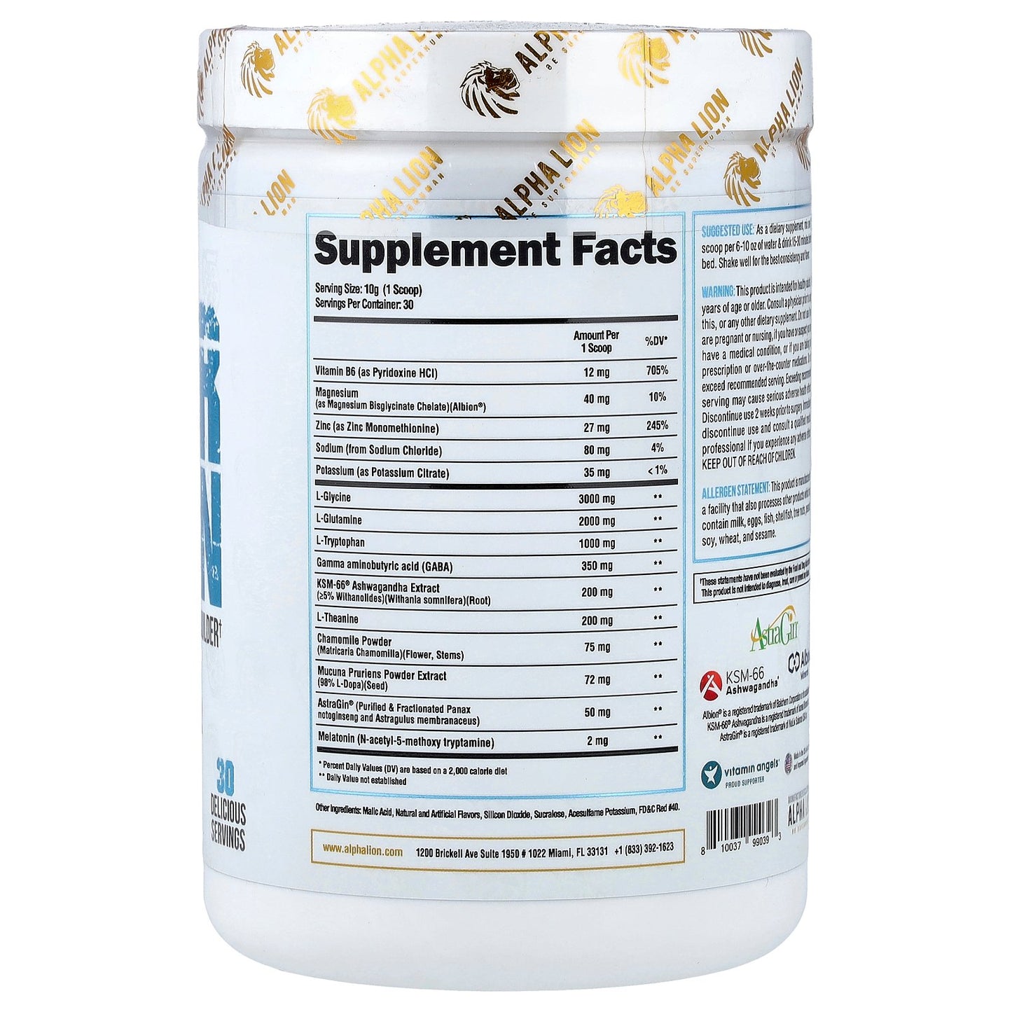 ALPHA LION, SuperHuman Sleep, Tropical Terminator, Fruit Punch, 10.56 oz (299 g)