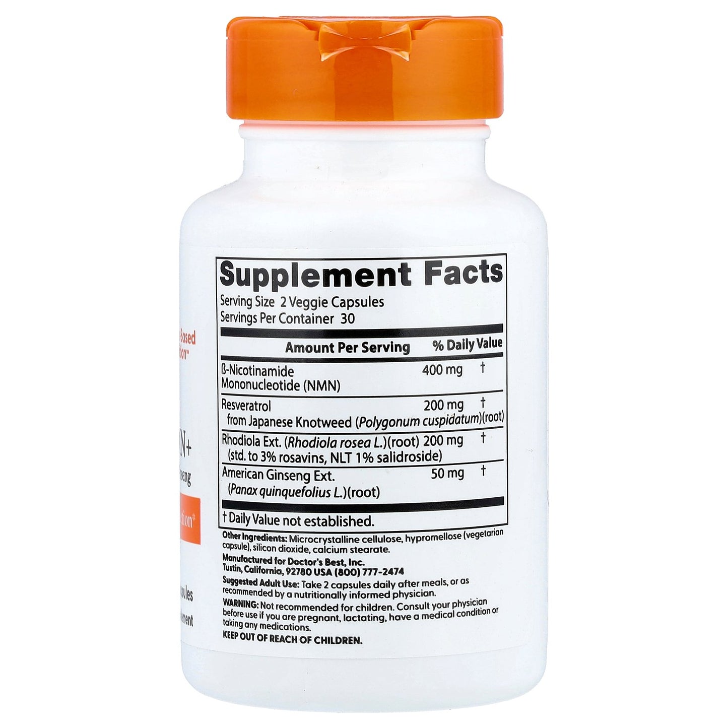 Doctor's Best, NMN+, 60 Veggie Capsules