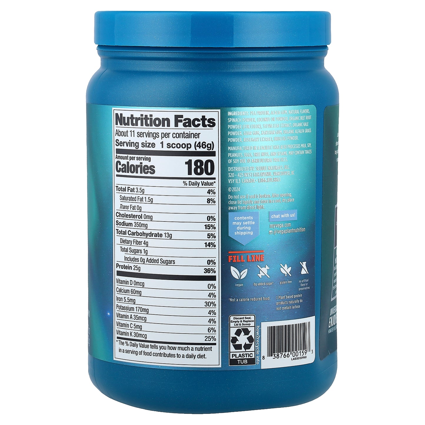 Vega, Premium, Protein + Supergreens™, Mixed Berry, 1 lb 2 oz (510 g)