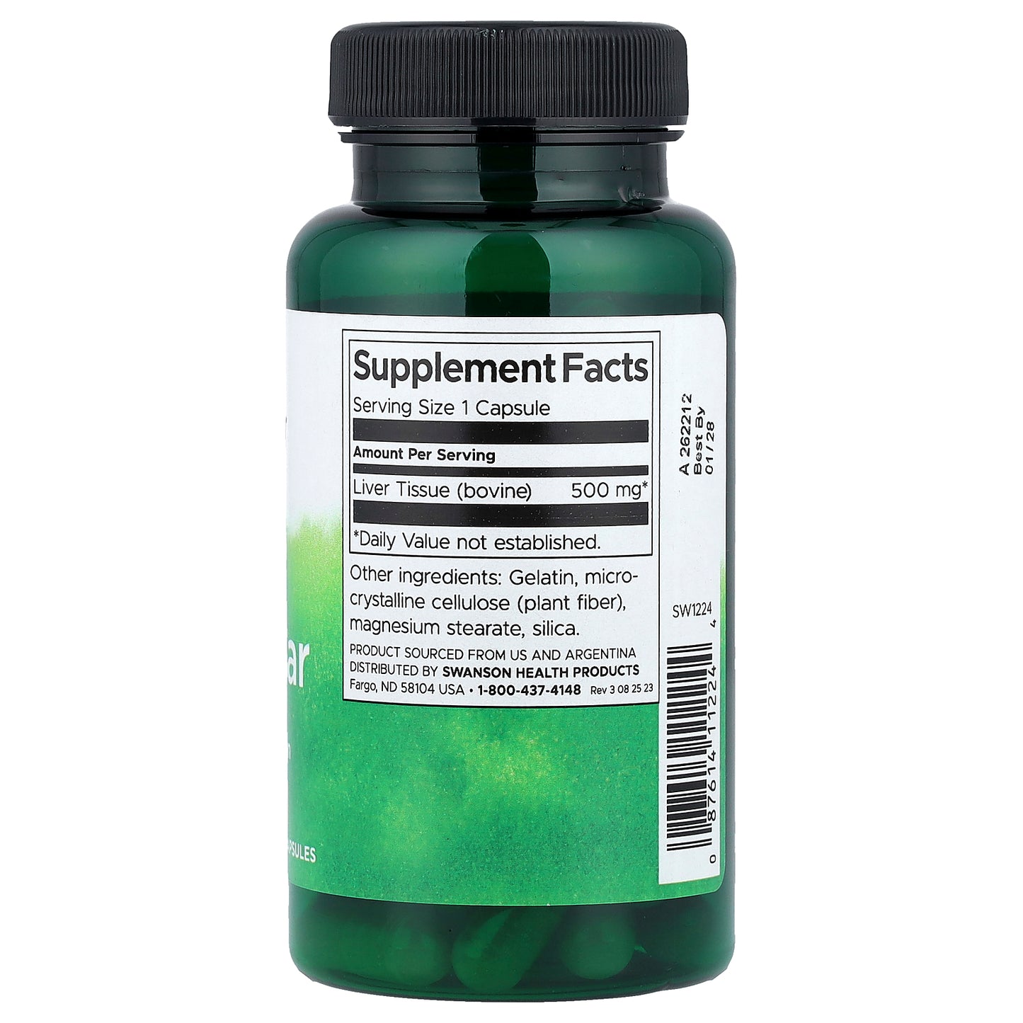 Swanson, Liver Glandular, 500 mg, 60 Capsules