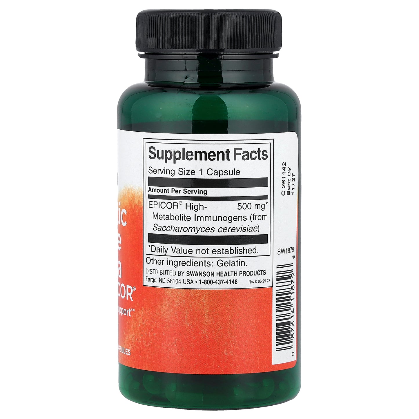 Swanson, Postbiotic Immune Formula Featuring Epicor®, 500 mg, 60 Capsules