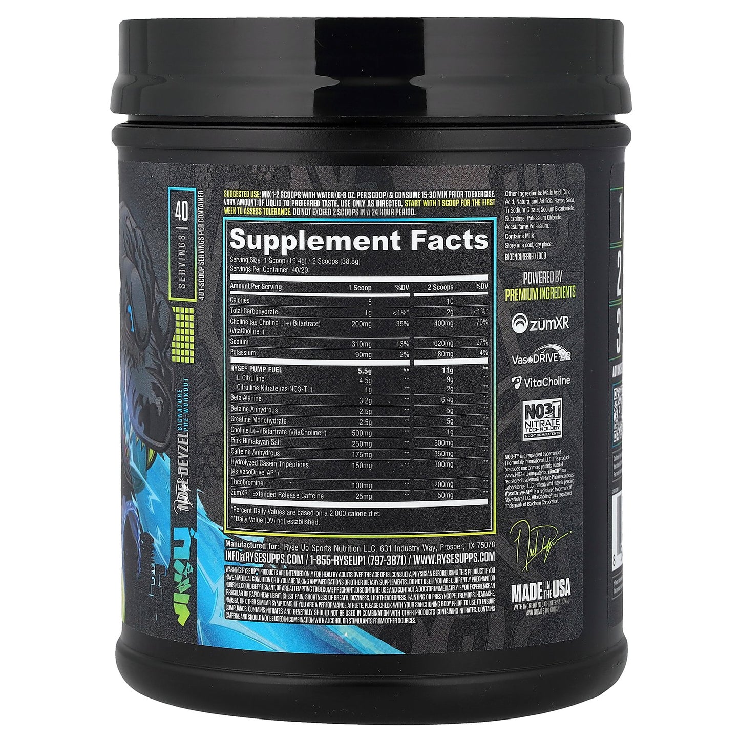 RYSE, Godzilla, Pre-Workout, Monsterberry Lime, 1.74 lbs (776 g)