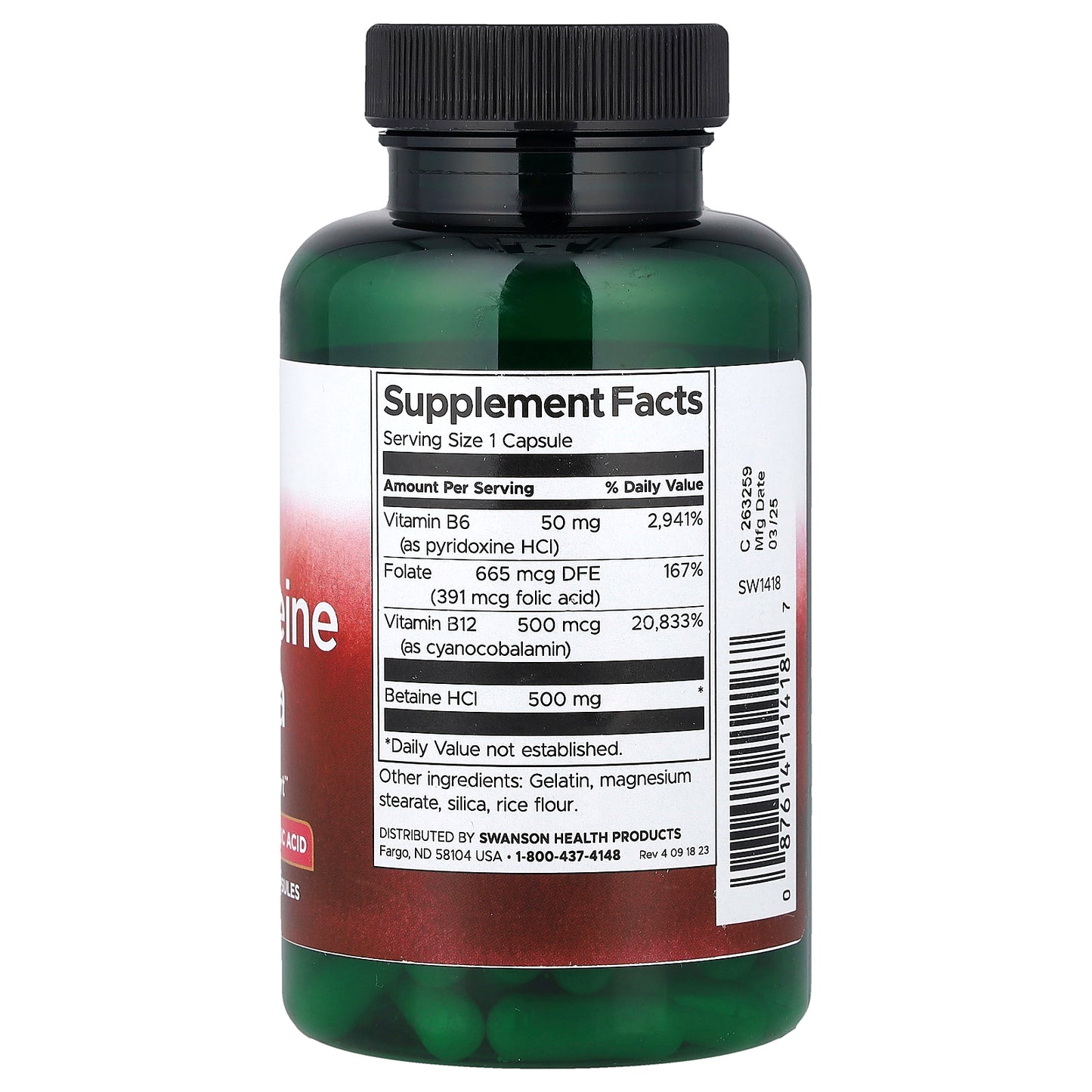 Swanson, Homocysteine Formula, 120 Capsules