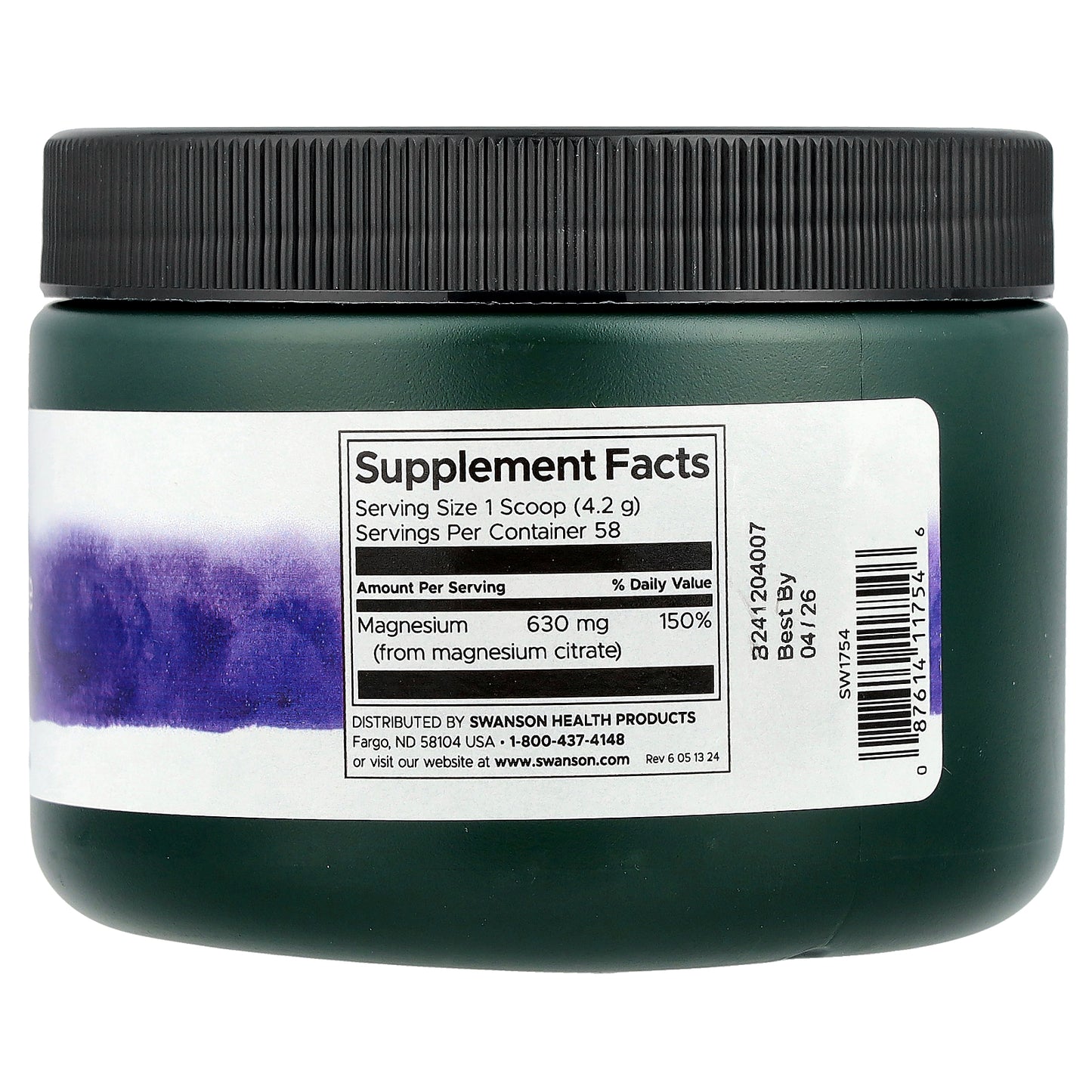 Swanson, 100% Pure Magnesium Citrate Powder, Unflavored, 8.6 oz (244 g)