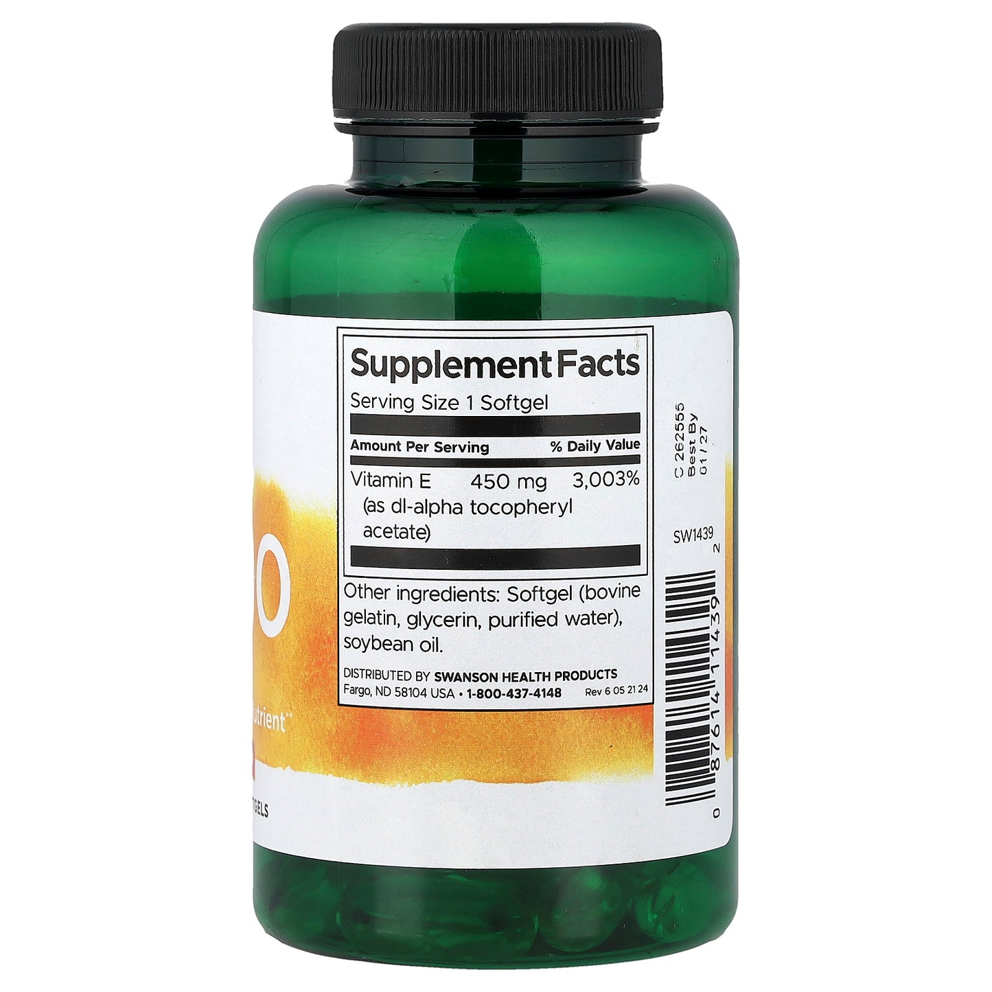 Swanson, Vitamin E-1000, 450 mg (1,000 IU), 60 Softgels