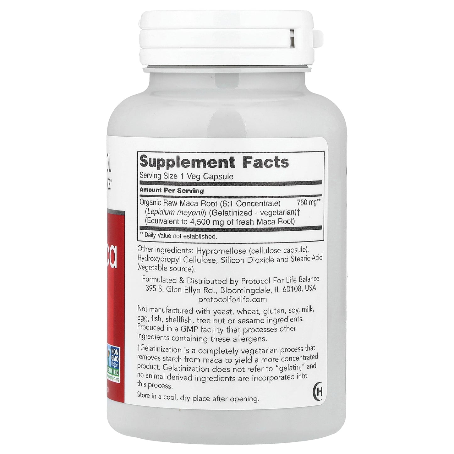 Protocol for Life Balance, Raw Maca, 750 mg , 90 Veg Capsules