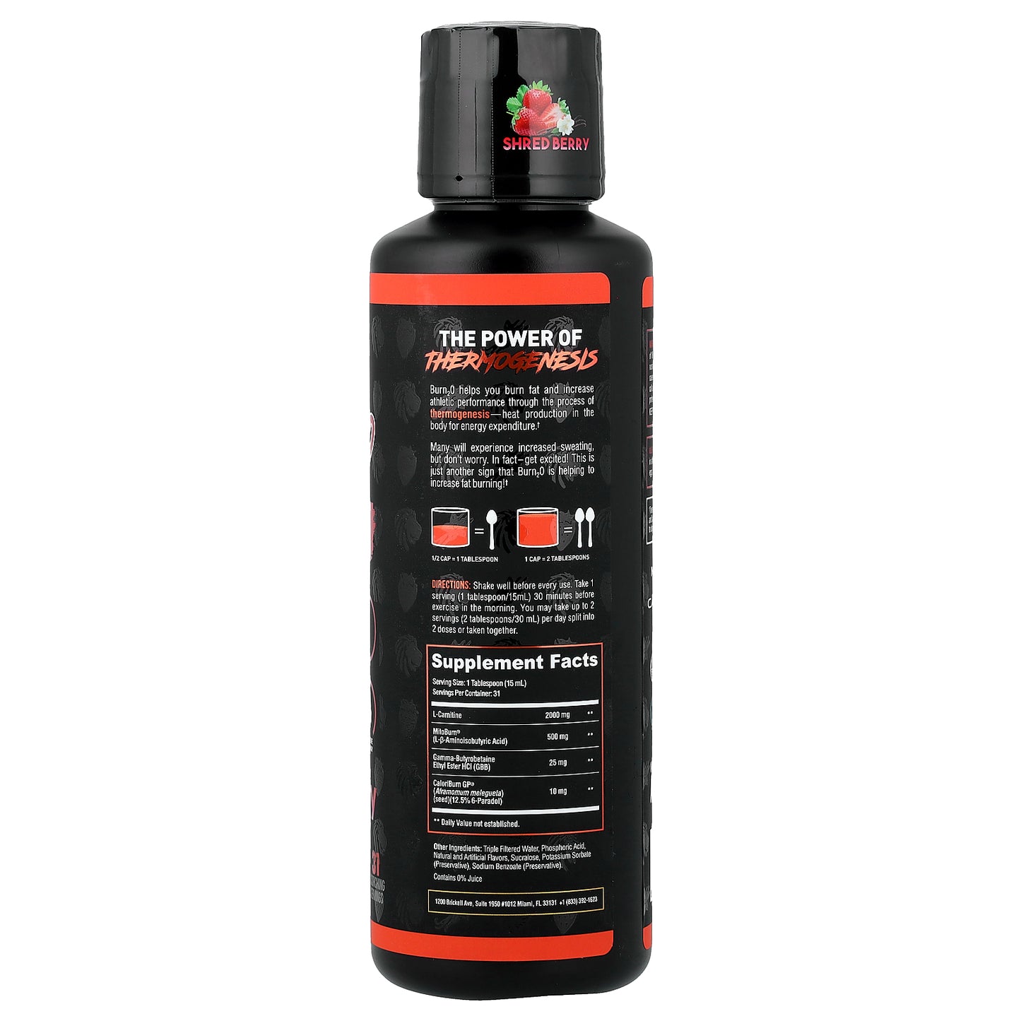 ALPHA LION, Burn2O, Shred Berry, Strawberry & Vanilla, 15.72 oz (465 ml)