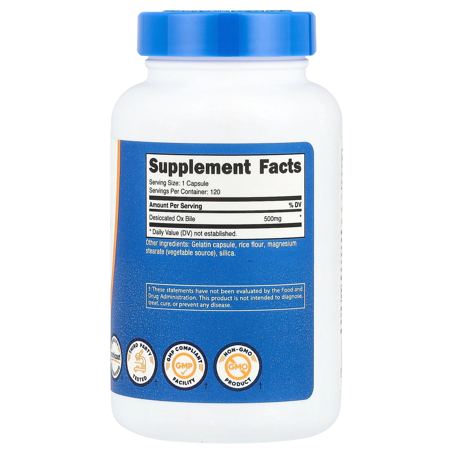 Nutricost, Ox Bile, 500 mg, 120 Capsules