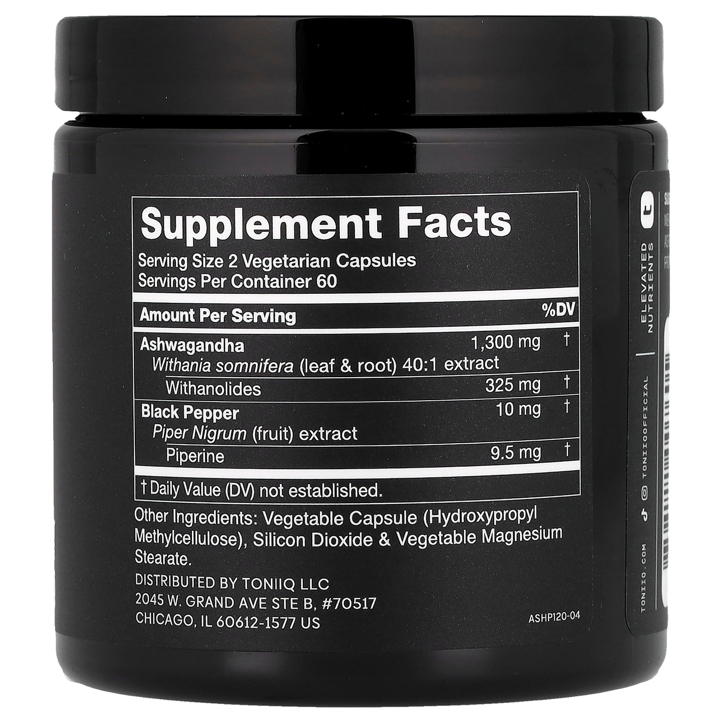 Toniiq, Ashwagandha+, 120 Capsules