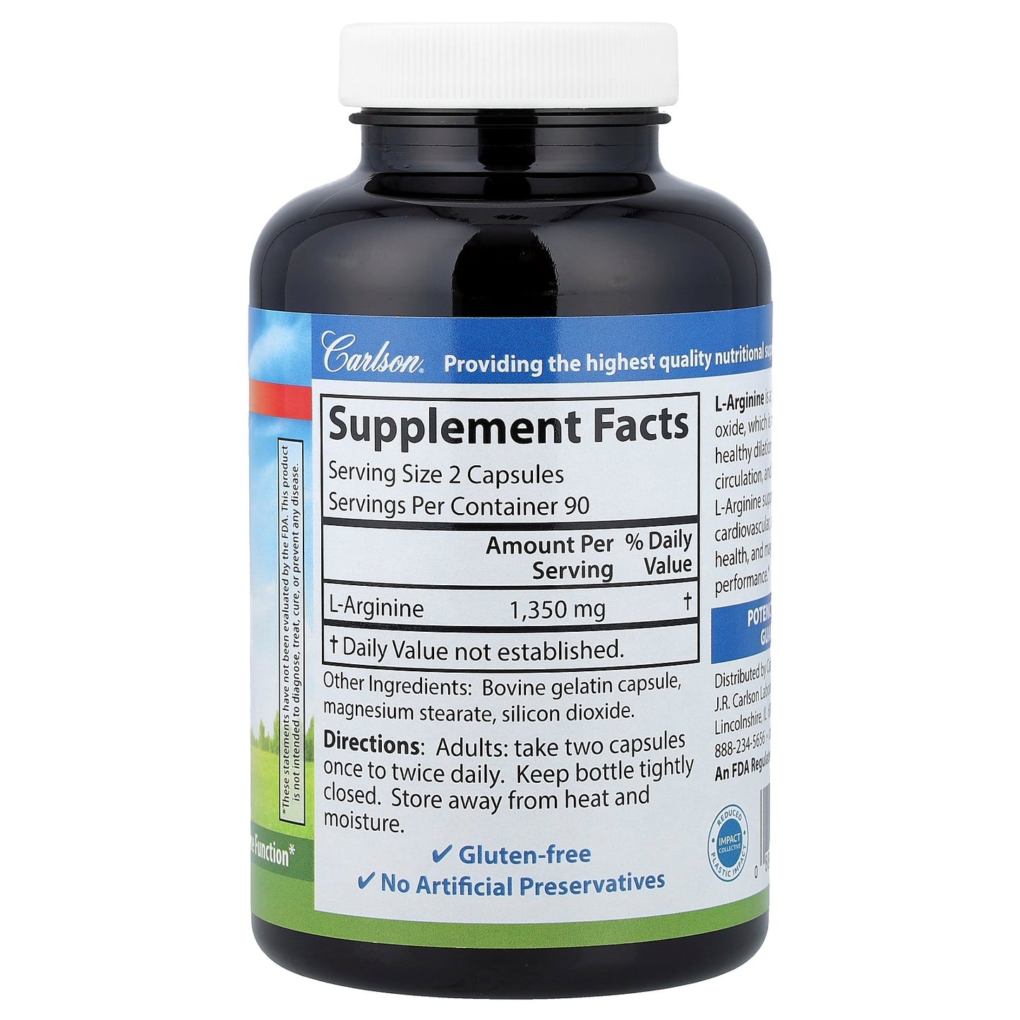 Carlson, L-Arginine, 180 Capsules (675 mg per Capsule)
