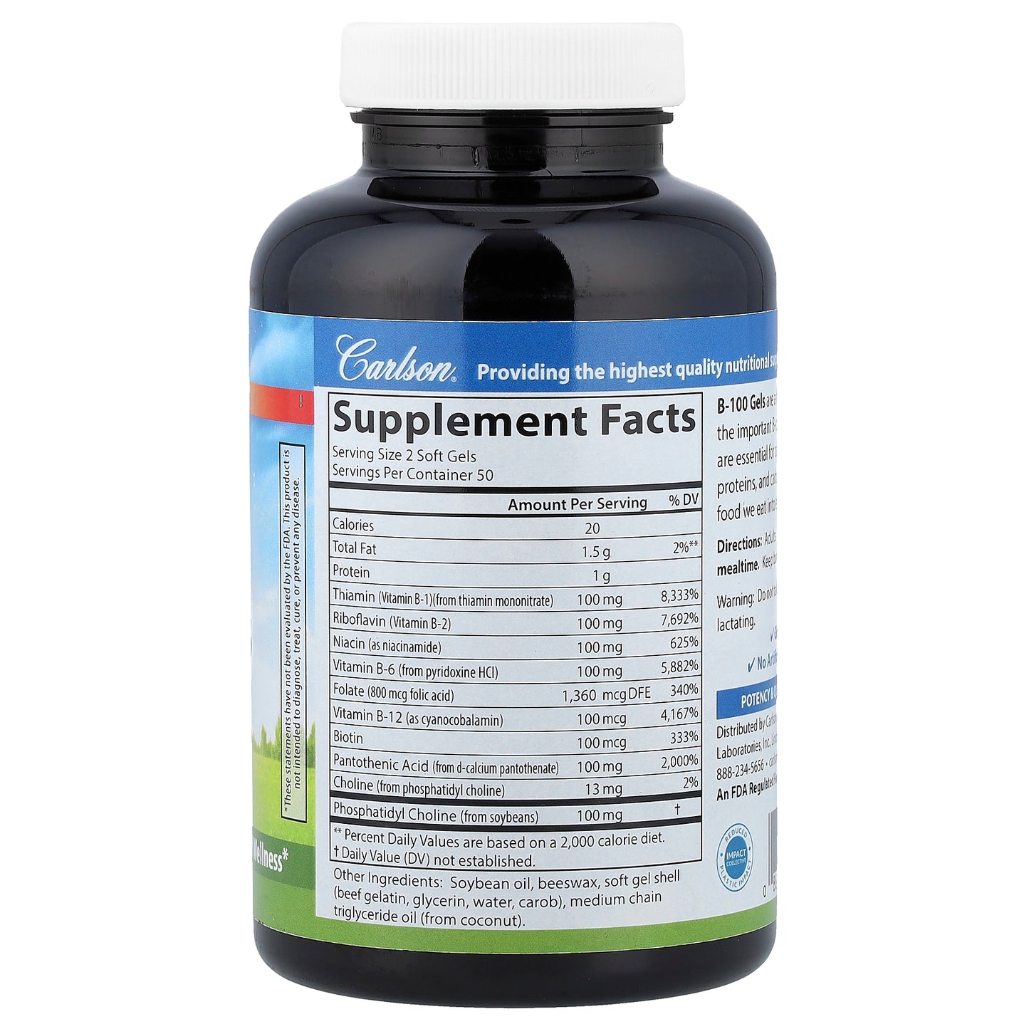 Carlson, B-100 Gels, 100 Soft Gels
