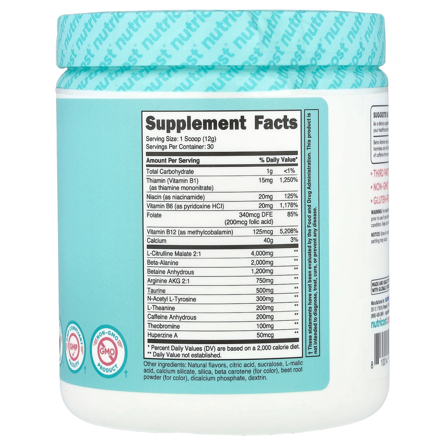 Nutricost, Women, Pre-Workout Complex With Vitamin B12 & Folate, Peach Mango, 12.4 oz (348 g)