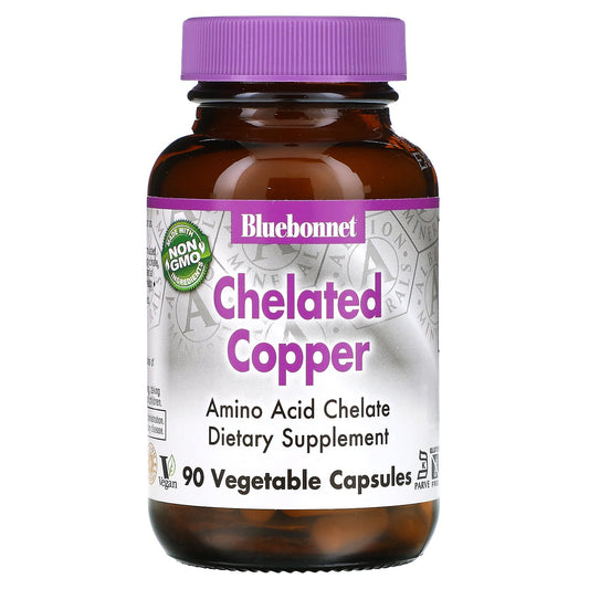 Bluebonnet Nutrition, Chelated Copper, 90 Vegetable Capsules