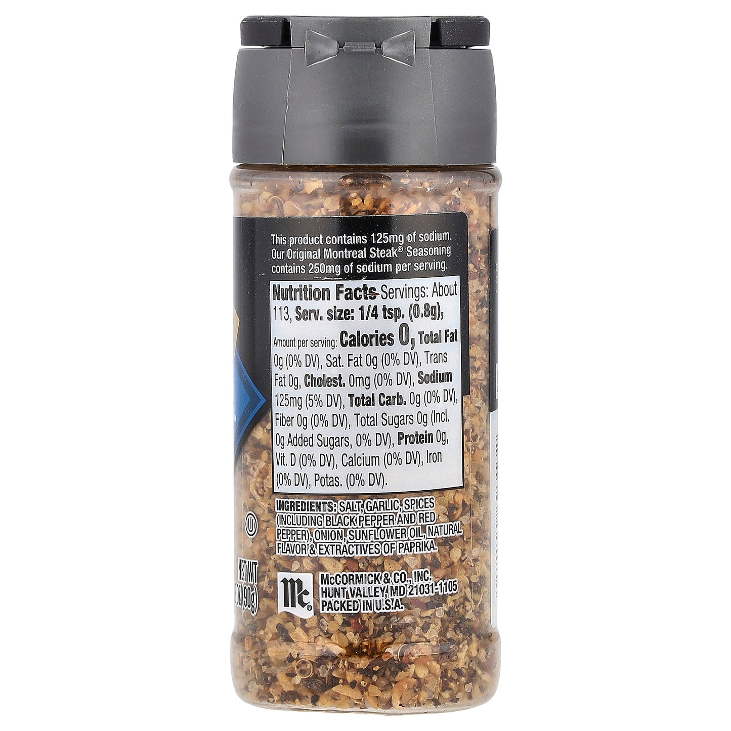 McCormick Grill Mates, Montreal Steak® Seasoning, 25% Less Sodium, 3.18 oz (90 g)