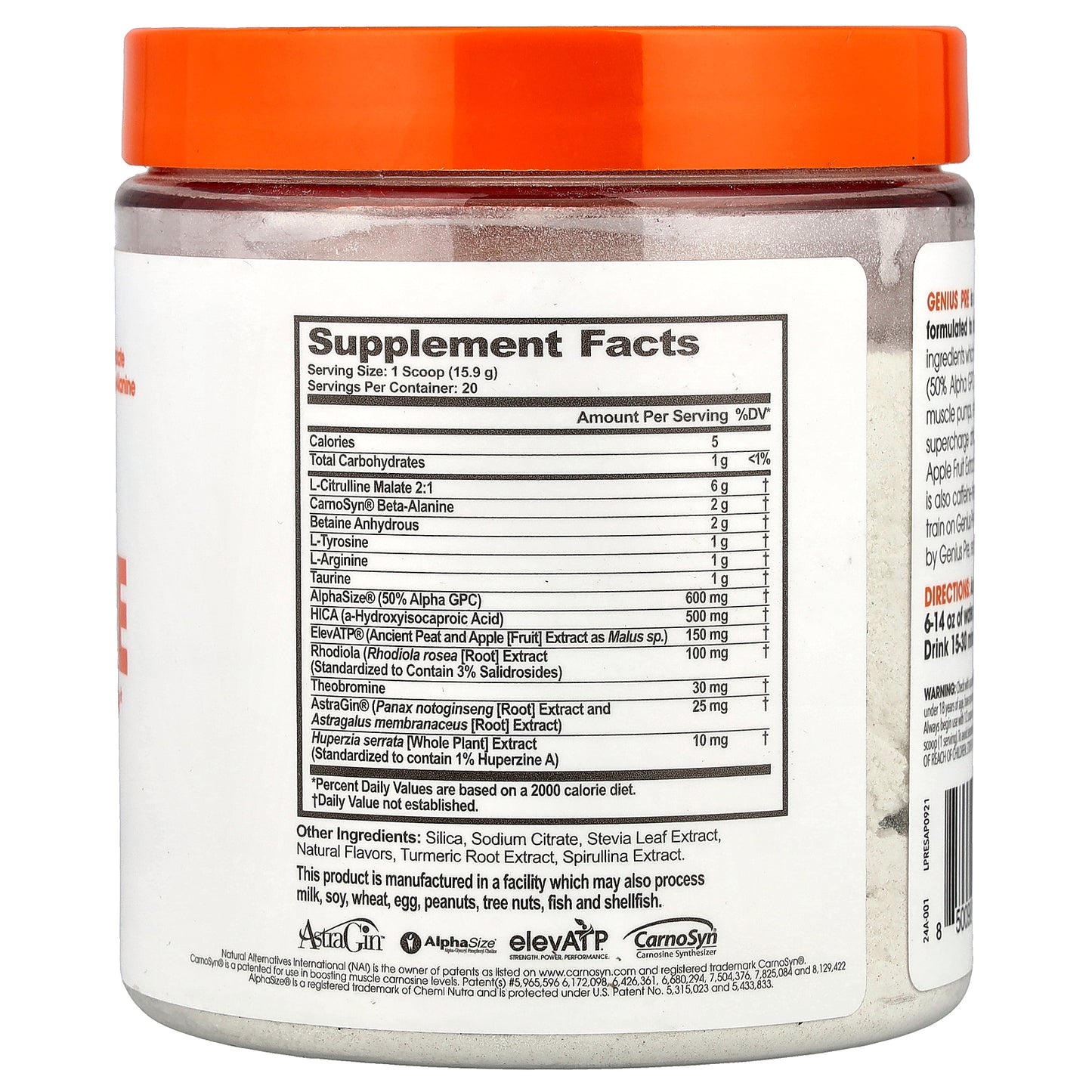 The Genius Brand, Genius Pre, Sour Apple, 11.21 oz (318 g)