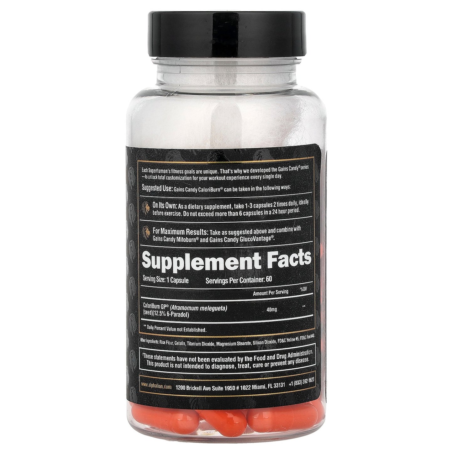 ALPHA LION, Gains Candy, CaloriBurn®, 60 Capsules (40 mg per Capsule)