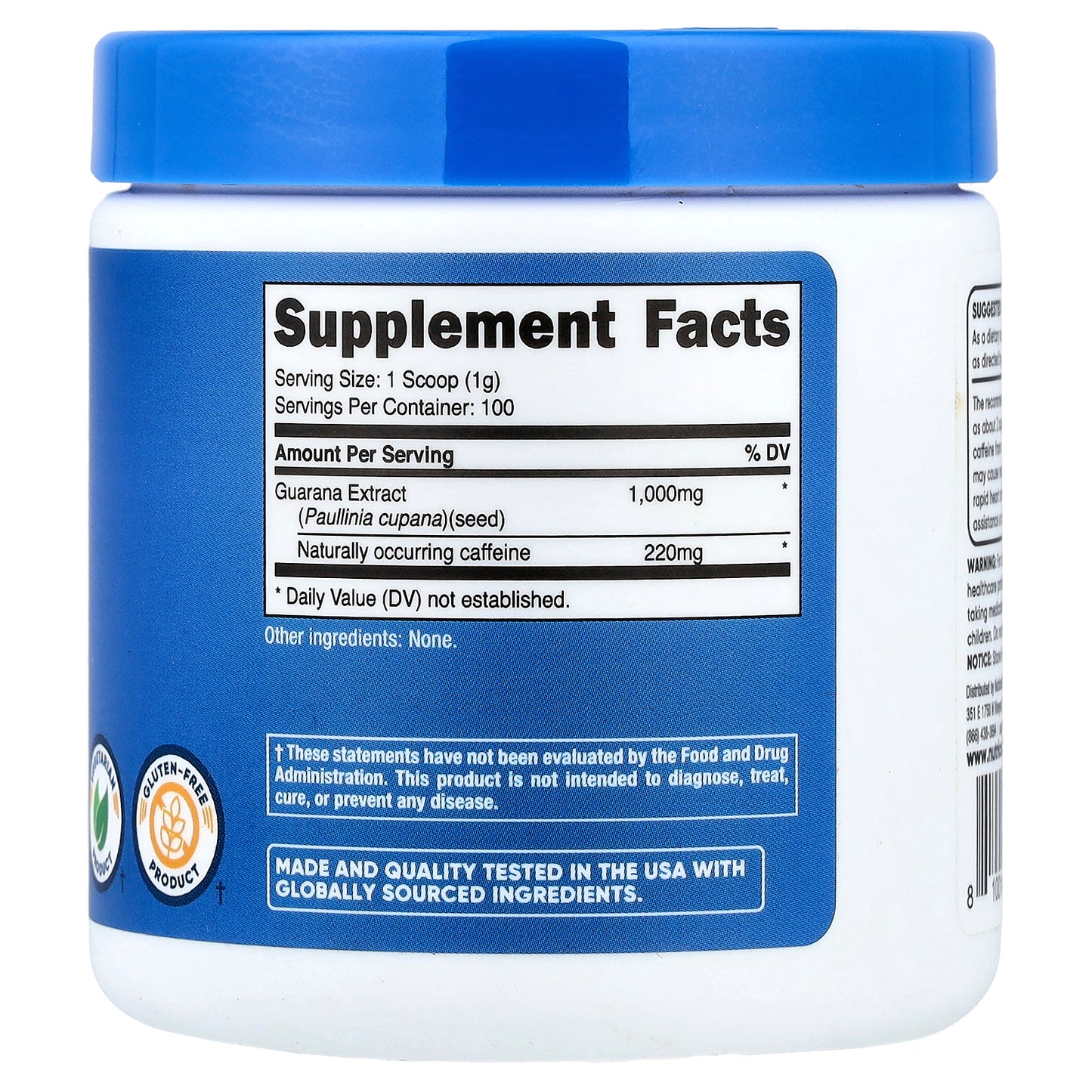 Nutricost, Guarana Powder, 3.5 oz (100 g)