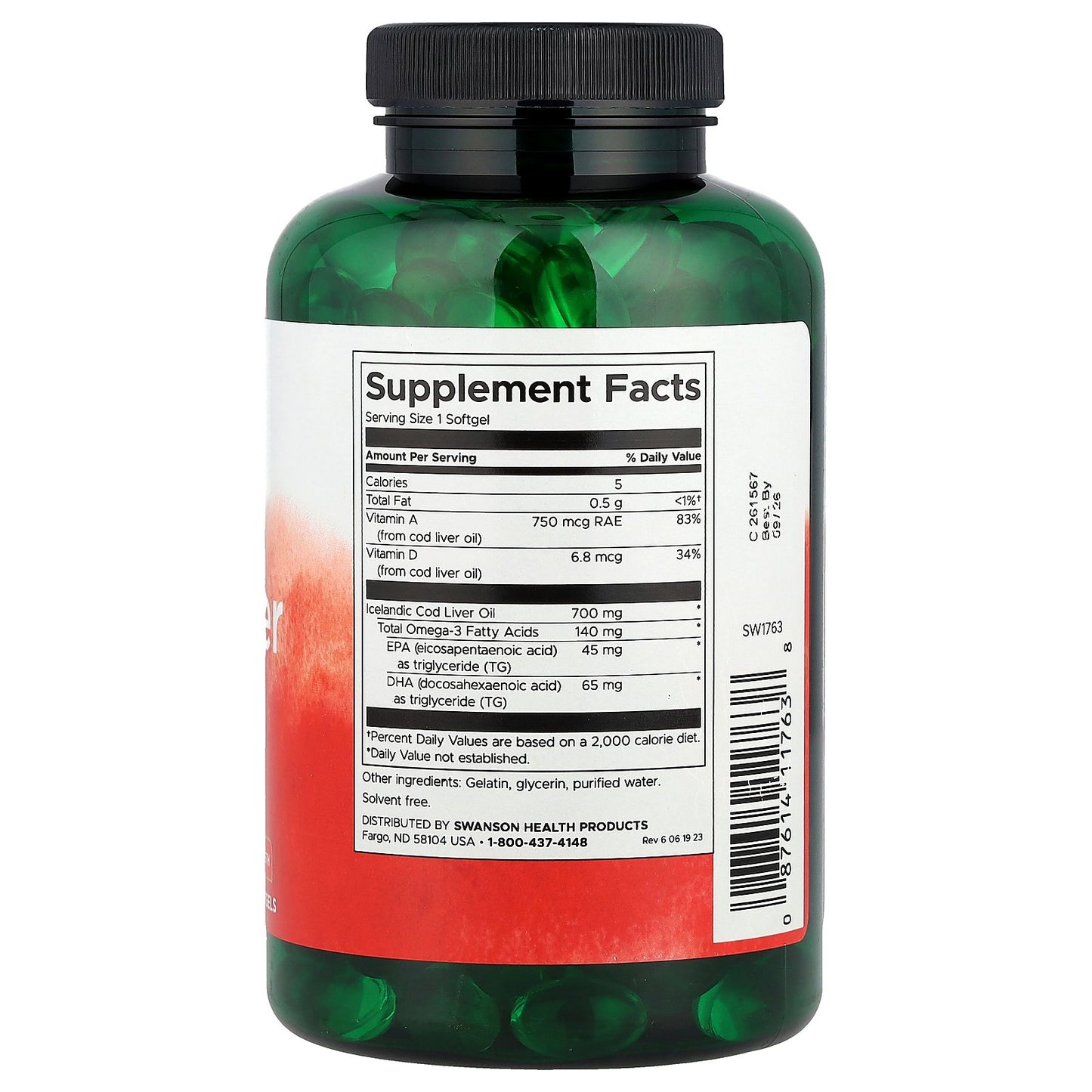 Swanson, Cod Liver Oil, 250 Softgels