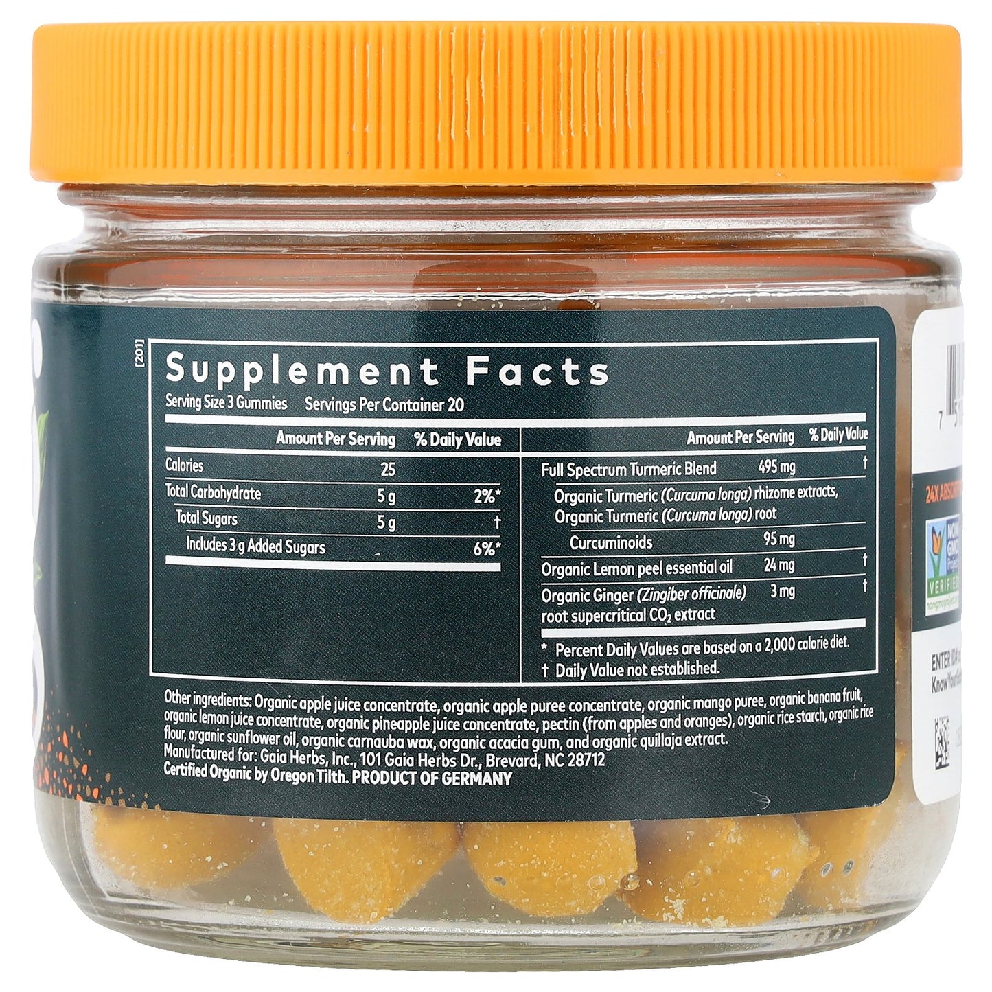 Gaia Herbs, Turmeric Supreme® Gummies, Lemon Ginger, 60 Gummies