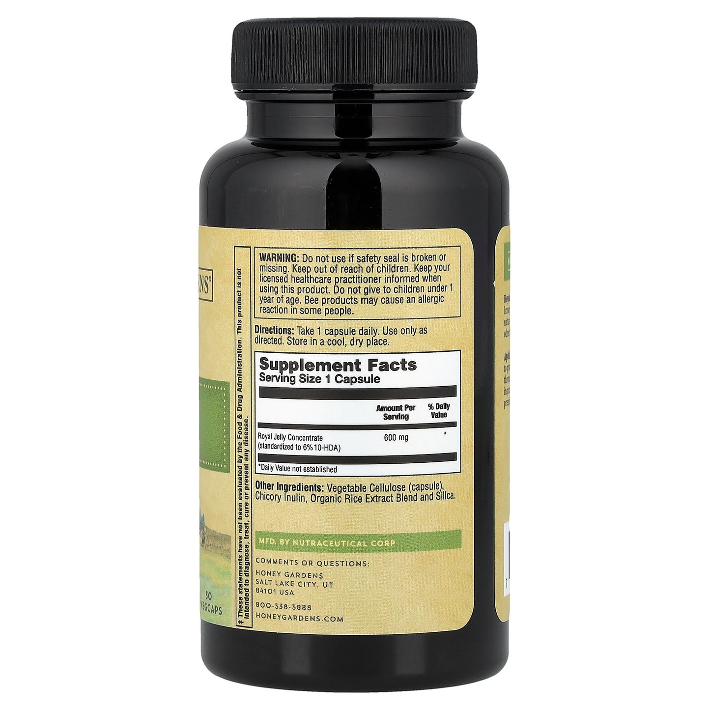 Honey Gardens, Ultra Potency, Royal Jelly, 600 mg, 30 Vegcaps