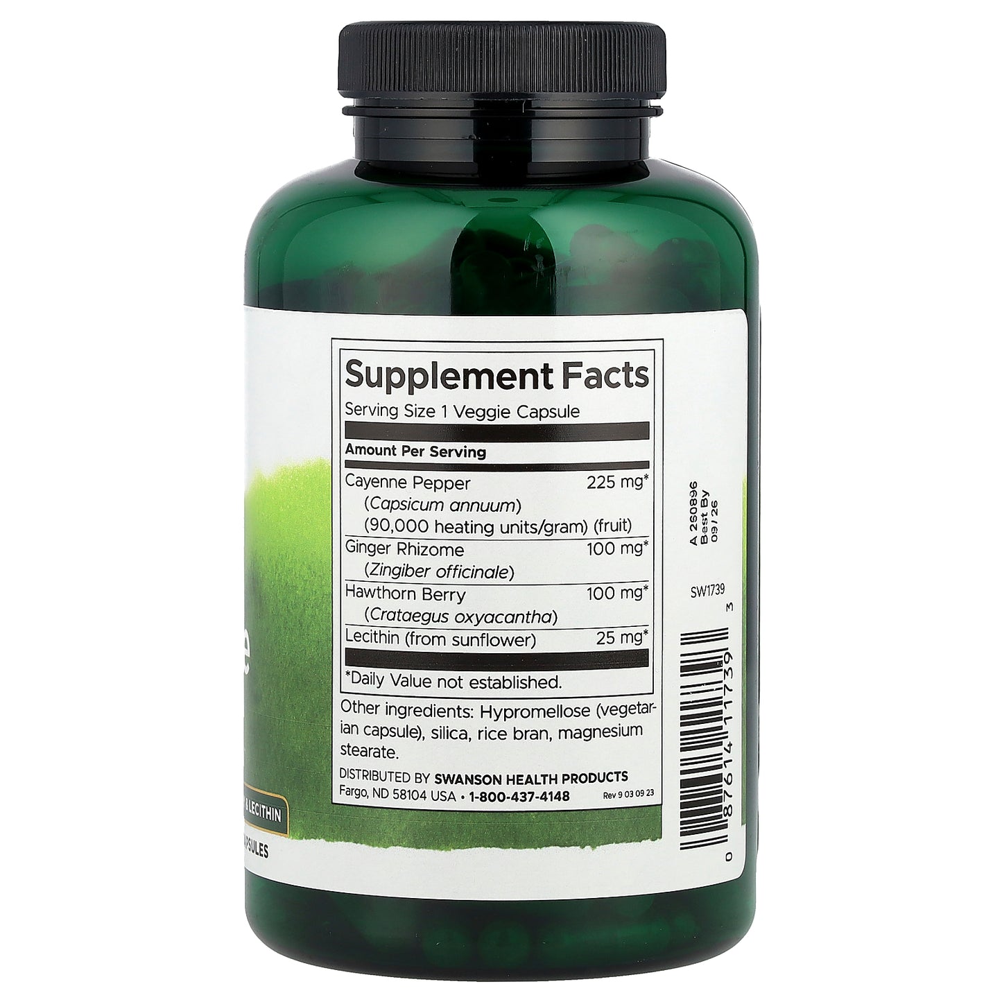 Swanson, Super Cayenne with Ginger Rhizome, Hawthorn Berry & Lecithin, 250 Veggie Capsules