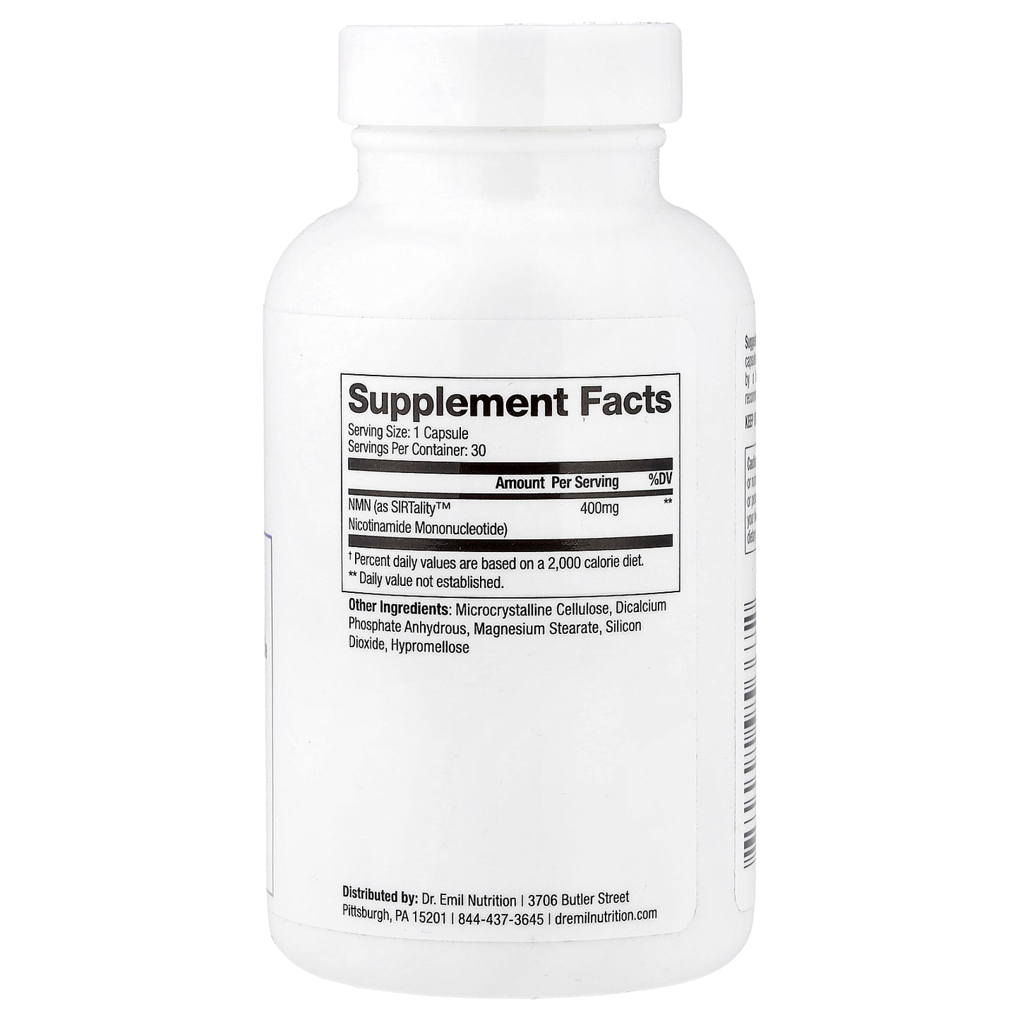 Dr. Emil Nutrition, NMN, 400 mg, 30 Capsules