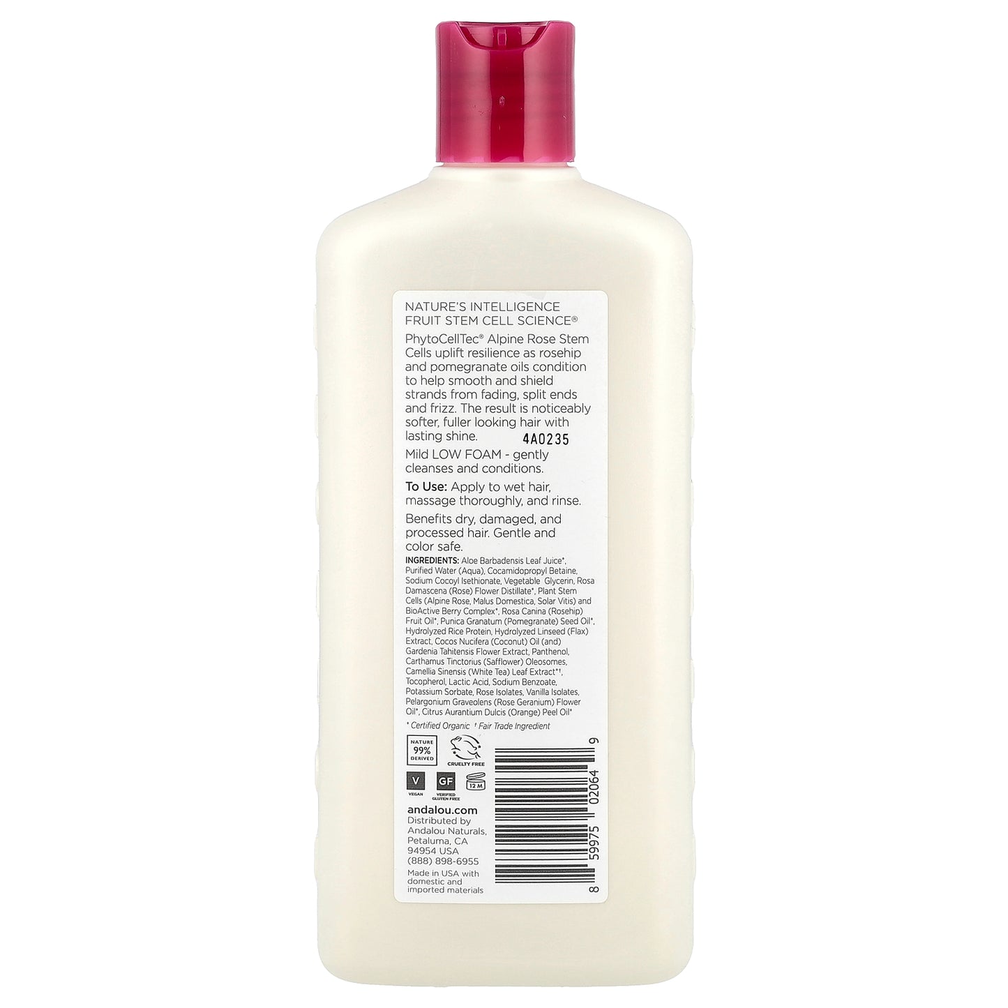 Andalou Naturals, Shampoo, Color Care, 1000 Roses® Complex, 11.5 fl oz (340 ml)