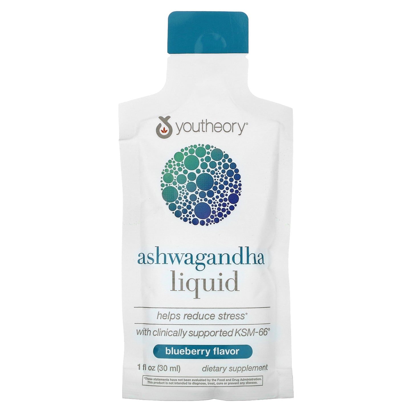 Youtheory, Ashwagandha Liquid, Blueberry, 600 mg, 12 Pouches, 1 fl oz (30 ml) Each