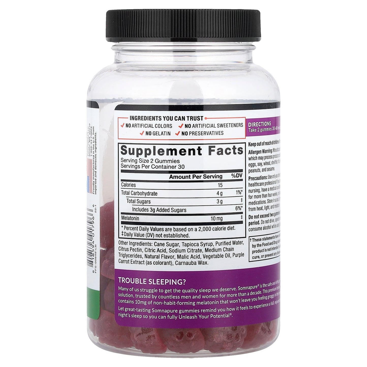 Force Factor, Somnapure®, Great Tasting Melatonin Gummies, Dream Berry, 60 Gummies (5 mg per Gummy)