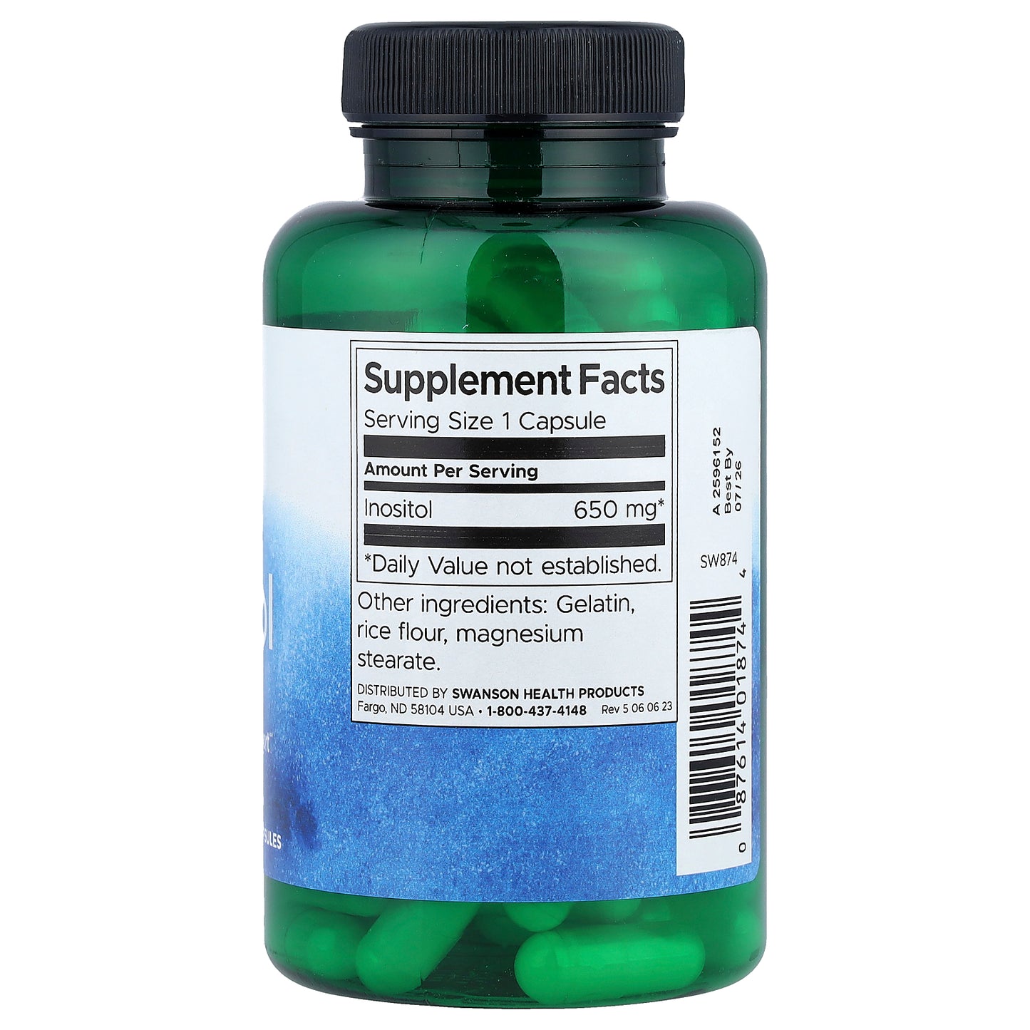 Swanson, Inositol, 650 mg, 100 Capsules