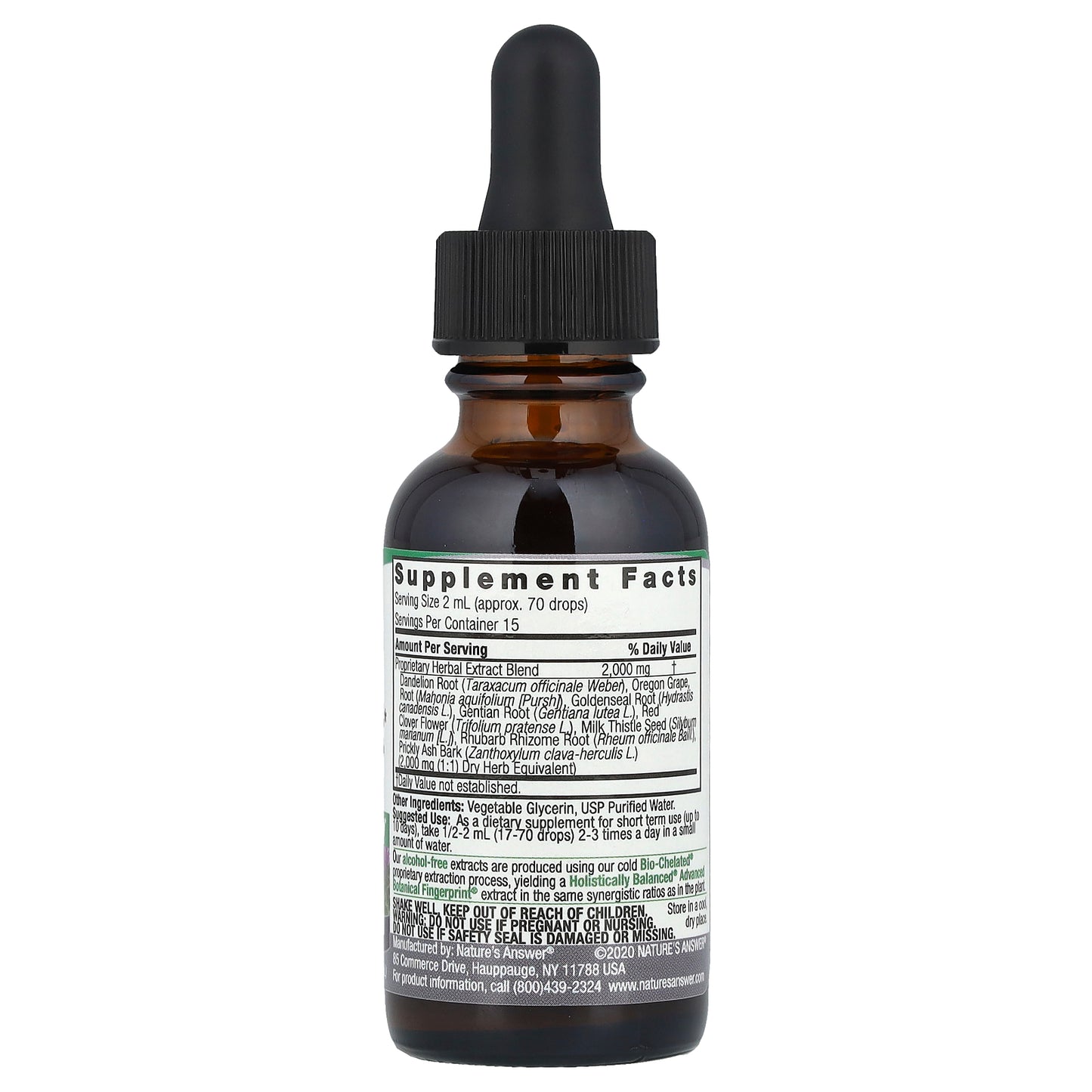 Nature's Answer, Liver Support Herbal Blend, Fluid Extract, Alcohol-Free, 2,000 mg, 1 fl oz (30 ml)