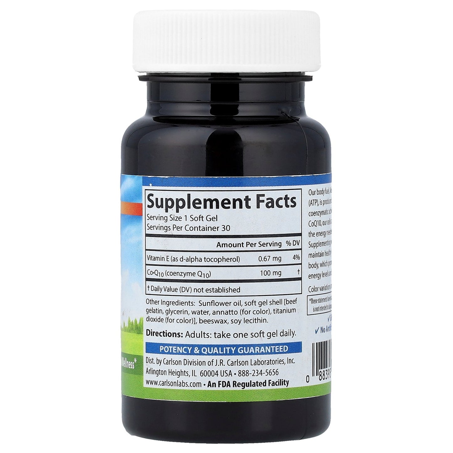Carlson, Co-Q10, 100 mg, 30 Soft Gels