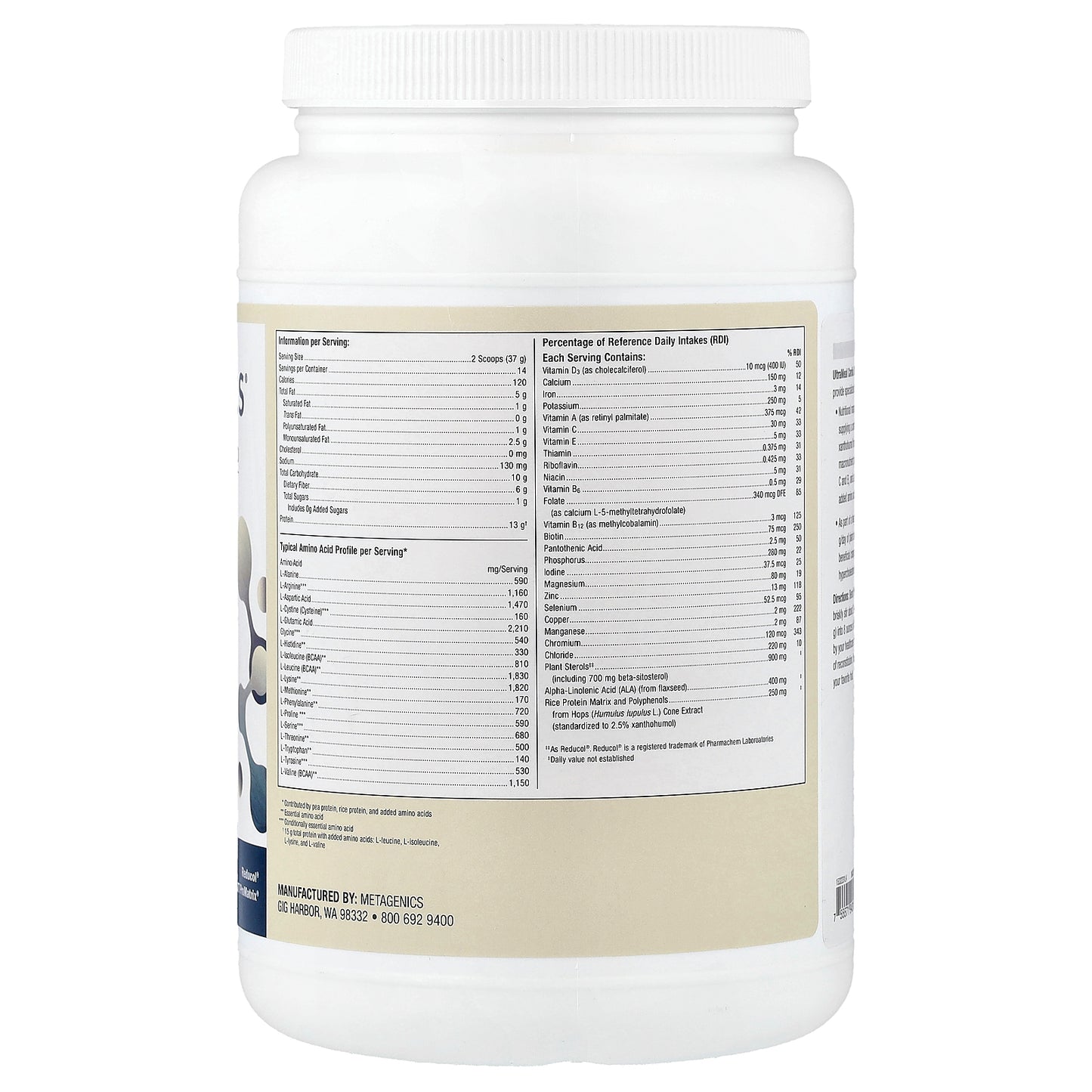 Metagenics, UltraMeal Cardio 360°®, Medical Food, Vanilla, 1 lb 2.27 oz (518 g)