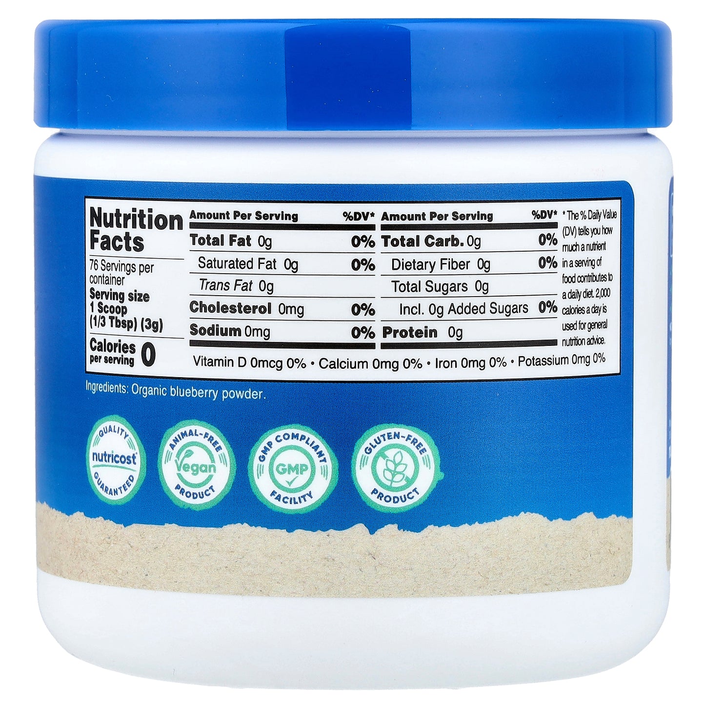 Nutricost, Organic Blueberry Powder, Unflavored, 8.1 oz (227 g)