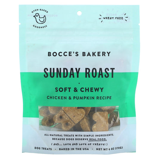 Bocce's Bakery, Dog Treats, Sunday Roast, Chicken & Pumpkin Recipe, 6 oz (170 g)