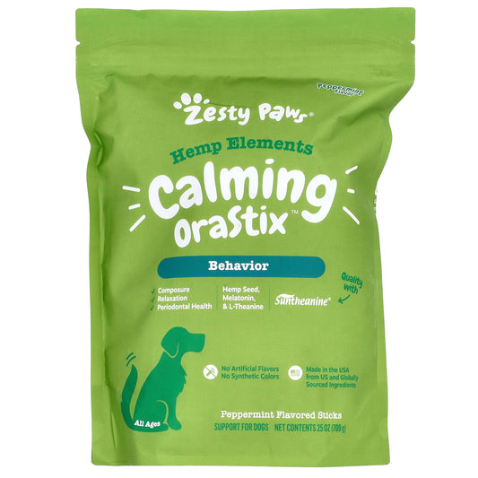 Zesty Paws, Hemp Elements, Calming Orastix, For Dogs, All Ages, Peppermint , 25 oz (709 g)