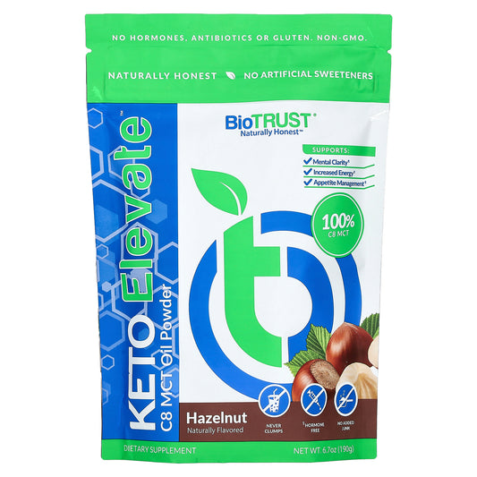BioTRUST, Keto Elevate, C8 MCT Oil Powder, Hazelnut , 6.7 oz (190 g)