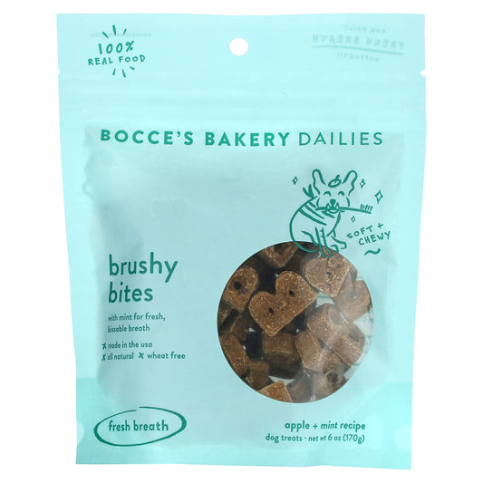 Bocce's Bakery, Dailies, Brushy Bites, For Dogs, Apple + Mint Recipe, 6 oz (170 g)