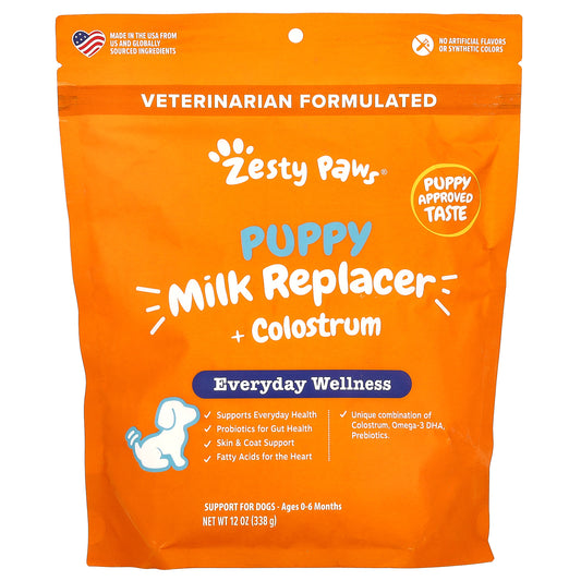 Zesty Paws, Puppy Milk Replacer + Colostrum, For Dogs, Ages 0-6 Months, 12 oz (338 g)