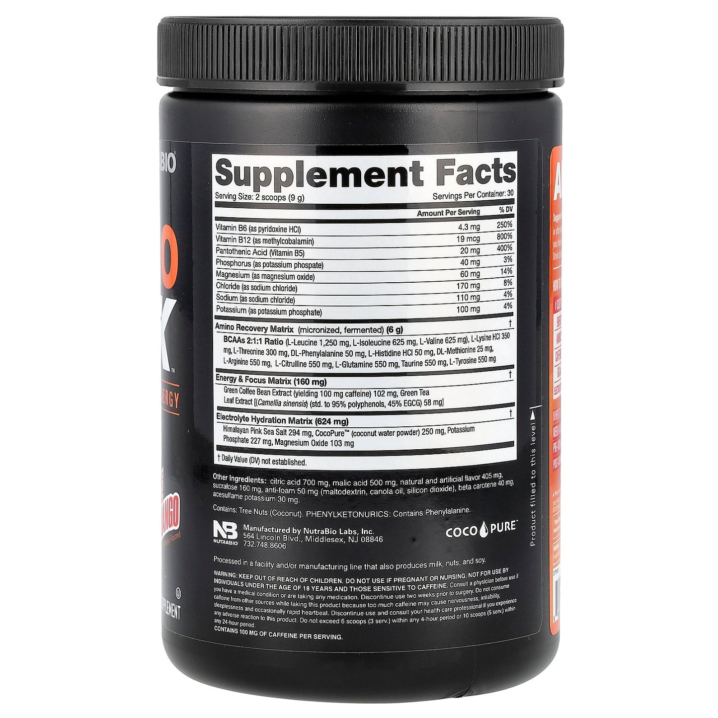 NutraBio, Amino Kick™, Orange Mango, 9.5 oz (269 g)