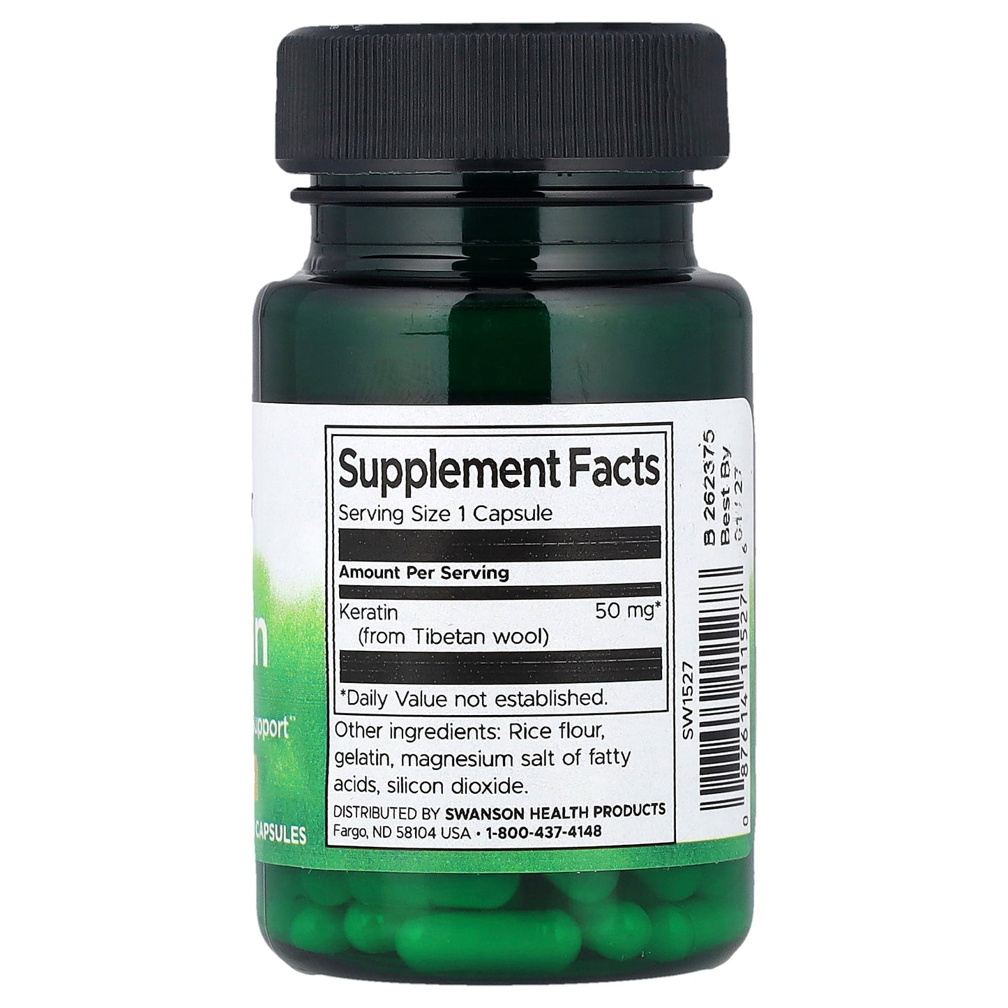 Swanson, Keratin, 50 mg, 60 Capsules