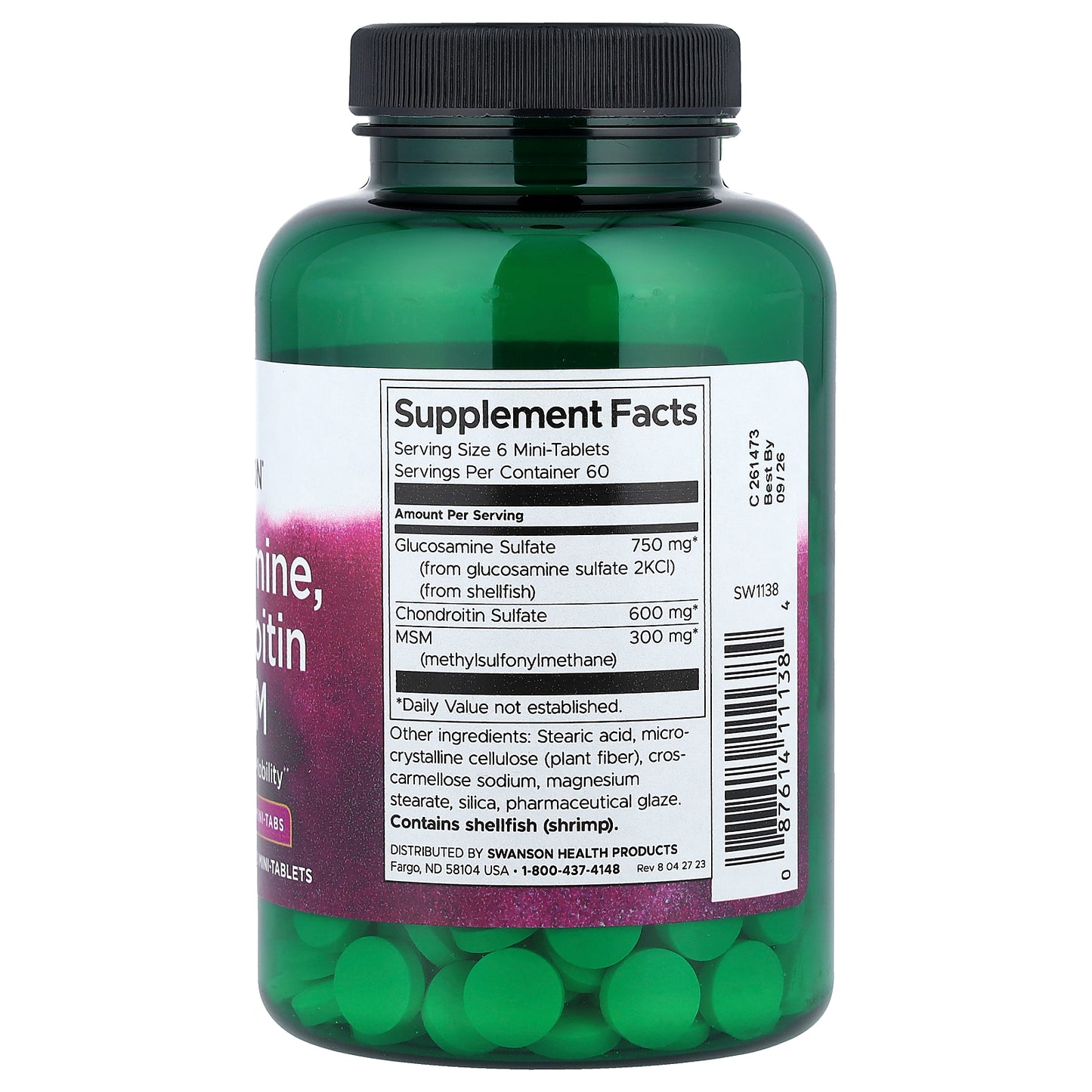 Swanson, Glucosamine, Chondroitin & MSM, 360 Mini Tablets