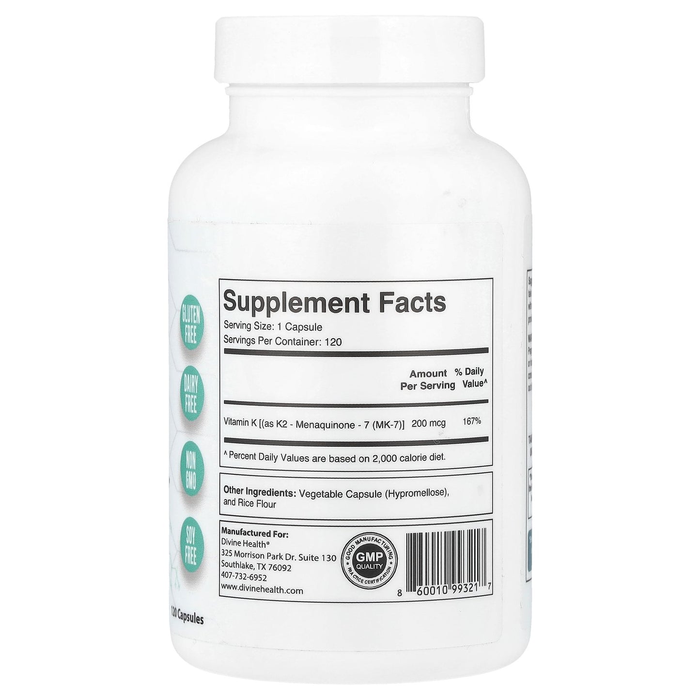 Divine Health, Don Colbert M.D. Super K2, 120 Capsules (200 mcg per Capsule)