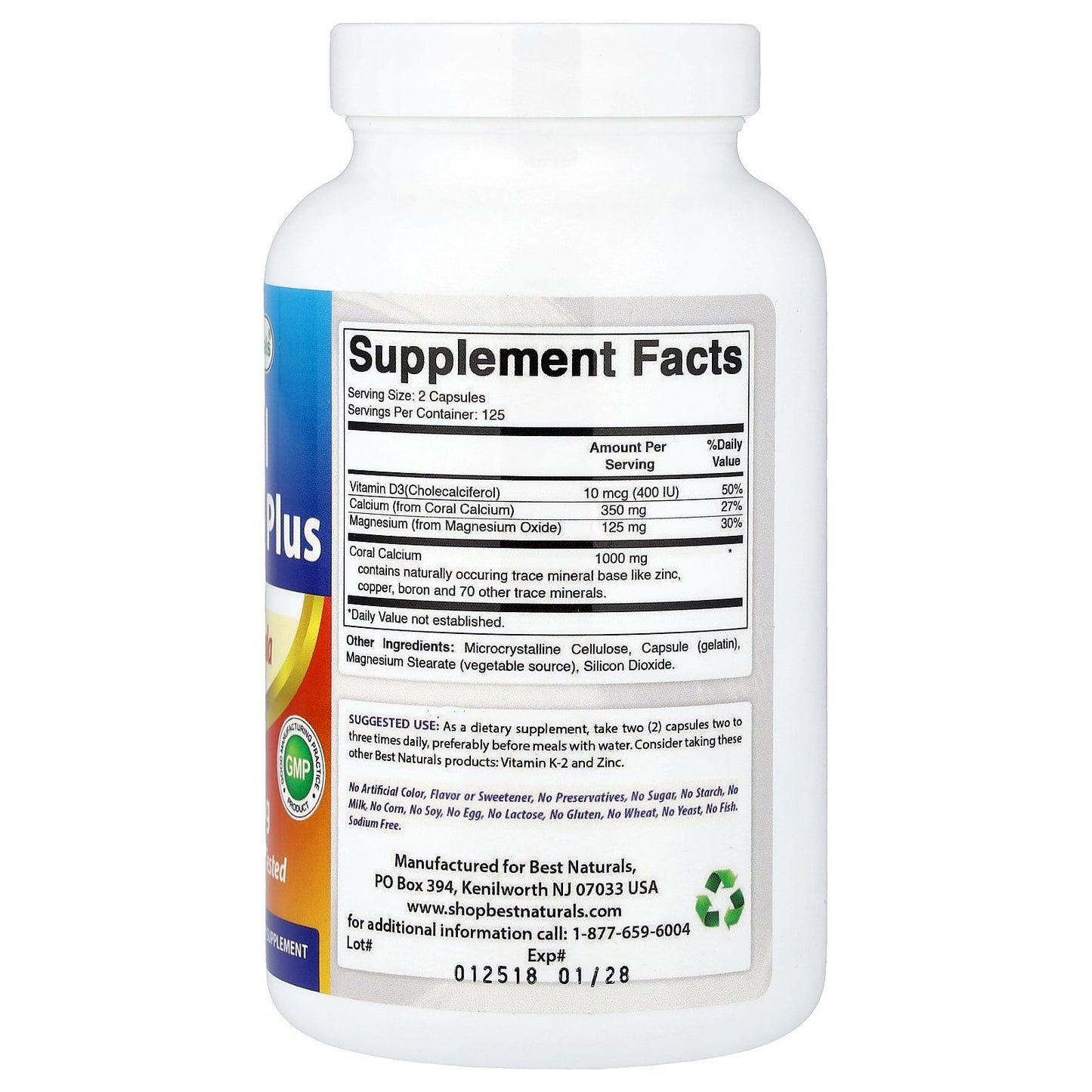 Best Naturals, Coral Calcium Plus, 250 Capsules