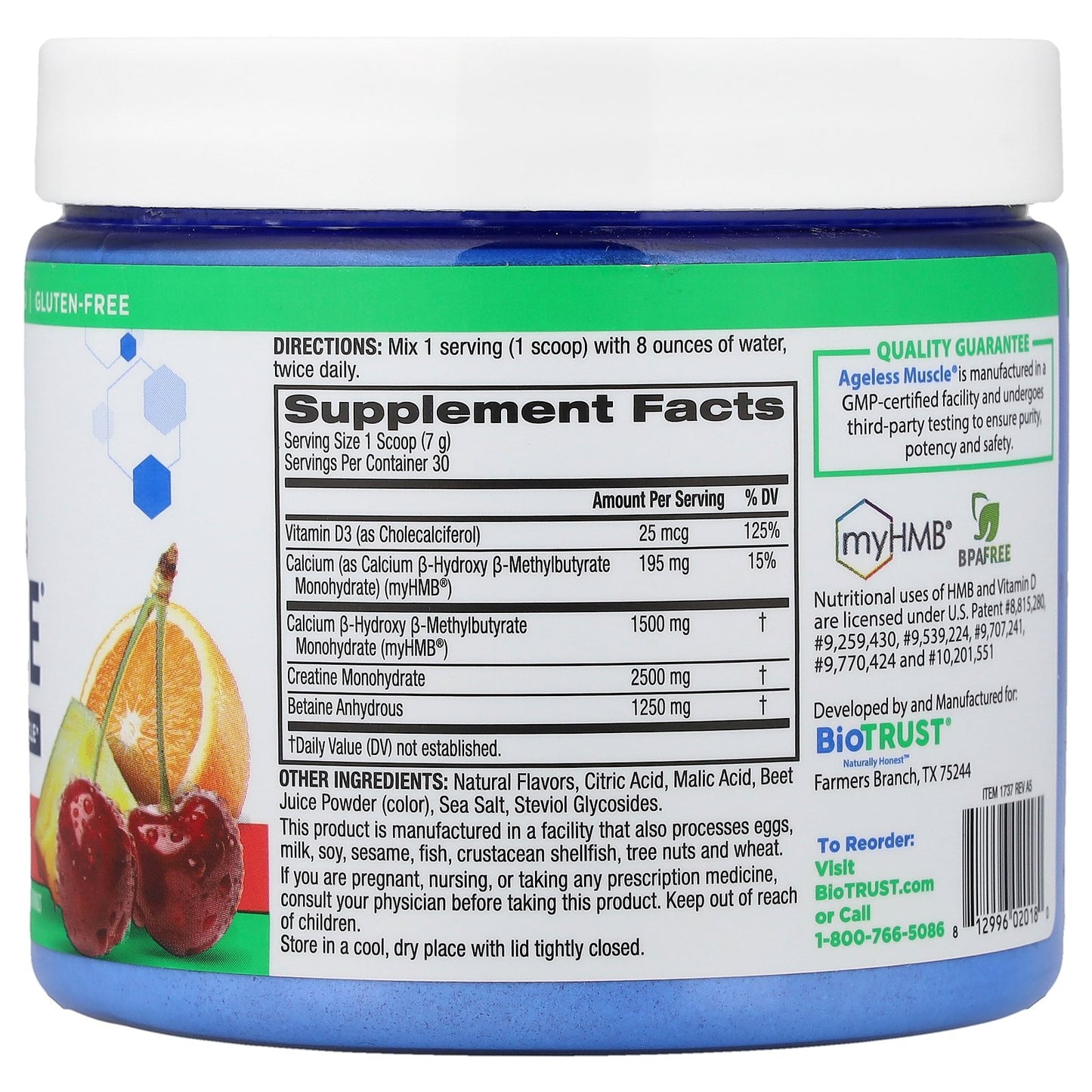 BioTRUST, Ageless Muscle®, Fruit Punch, 7.4 oz (211 g)