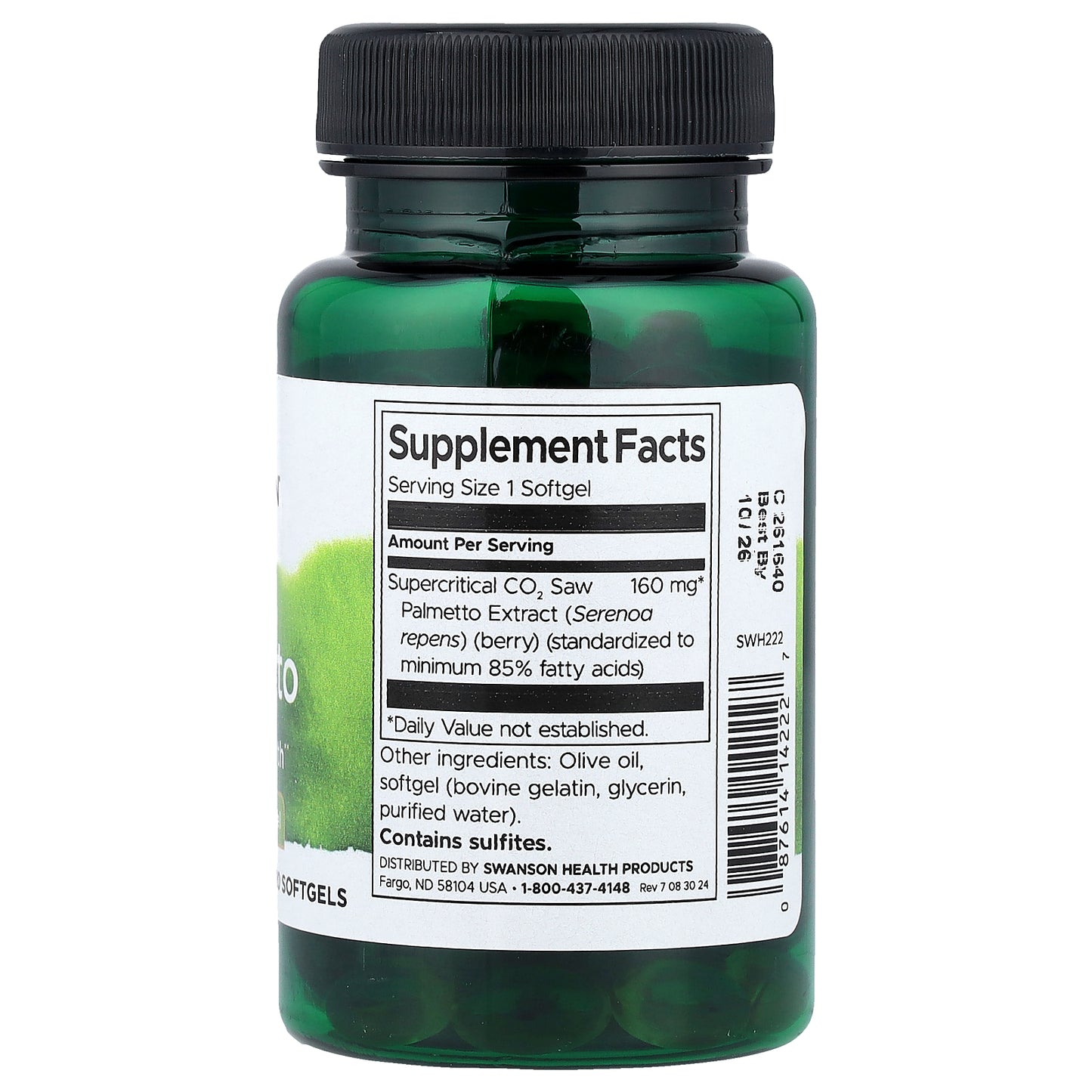 Swanson, Saw Palmetto, 160 mg, 120 Softgels
